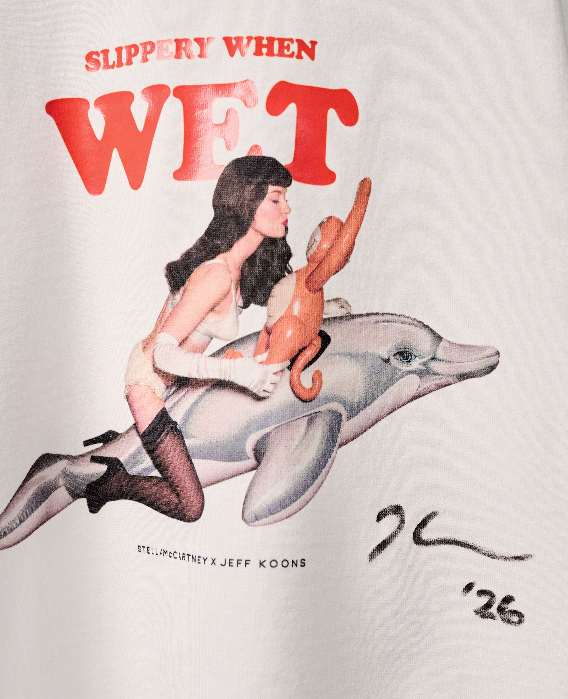 Signed&nbsp;Jeff Koons Slippery When Wet Tank-Blanc-medium