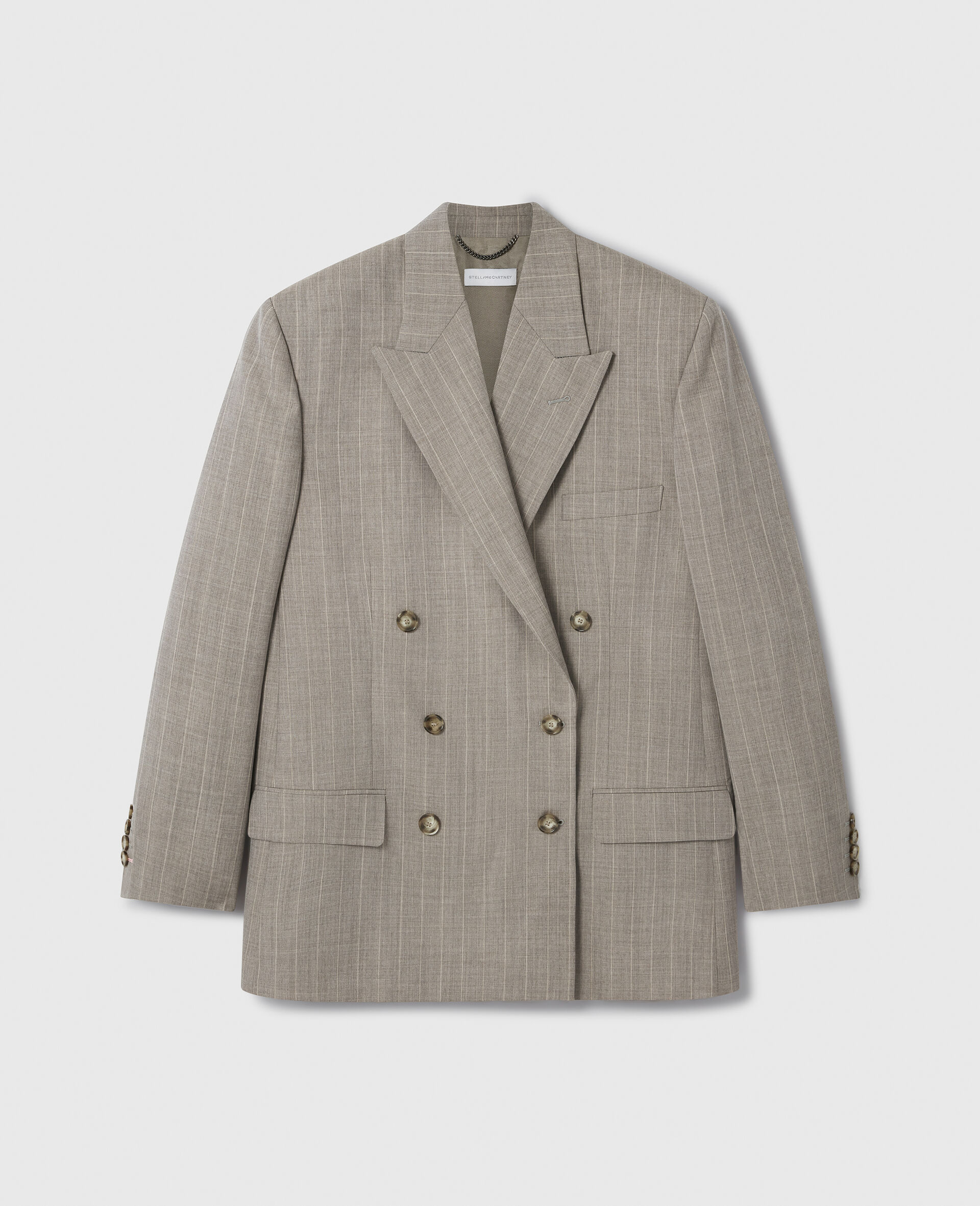 Oversized Double-Breasted Blazer-Grey-large image number 0