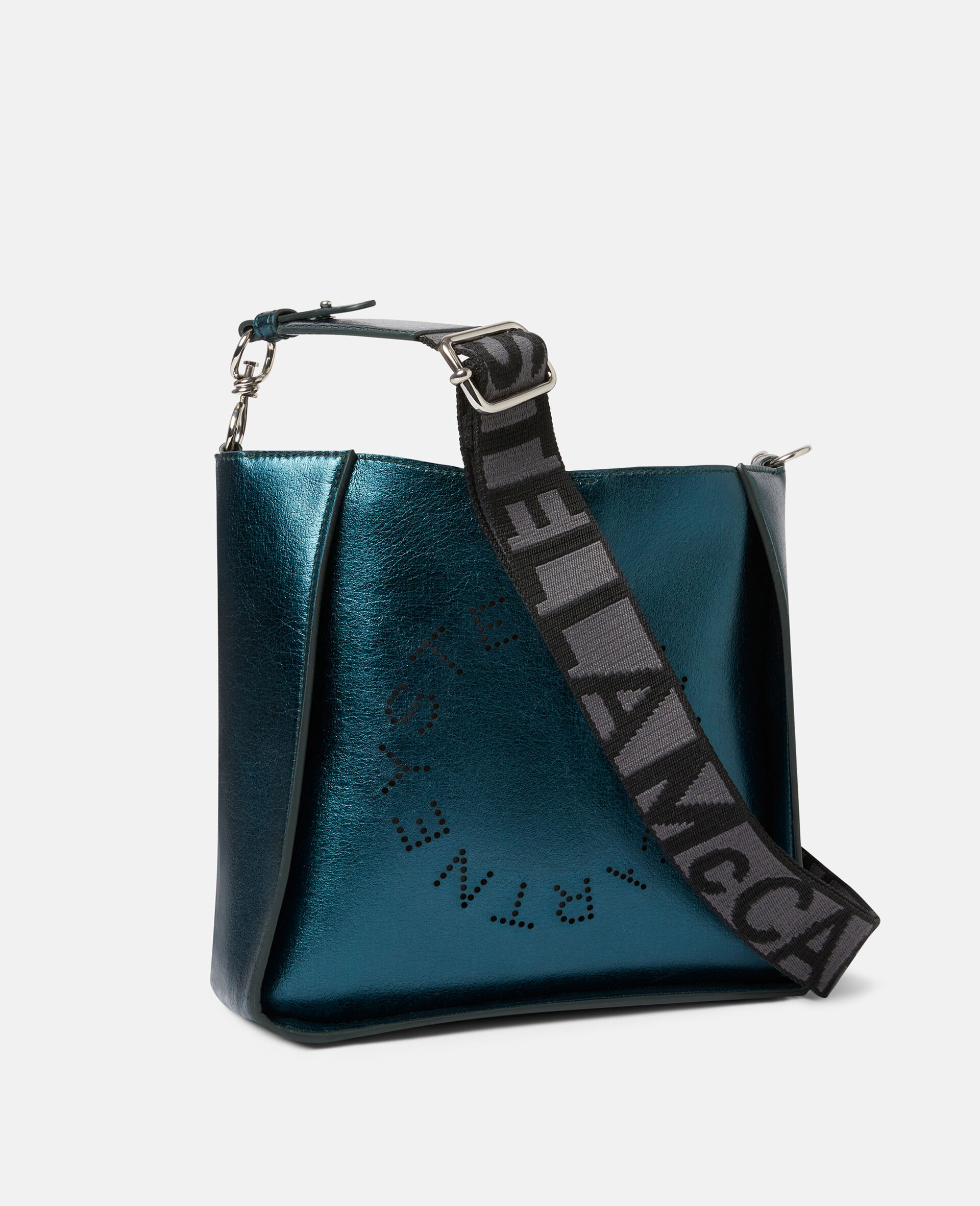 Stella Logo Metallic Shoulder Bag-Grey-large image number 2