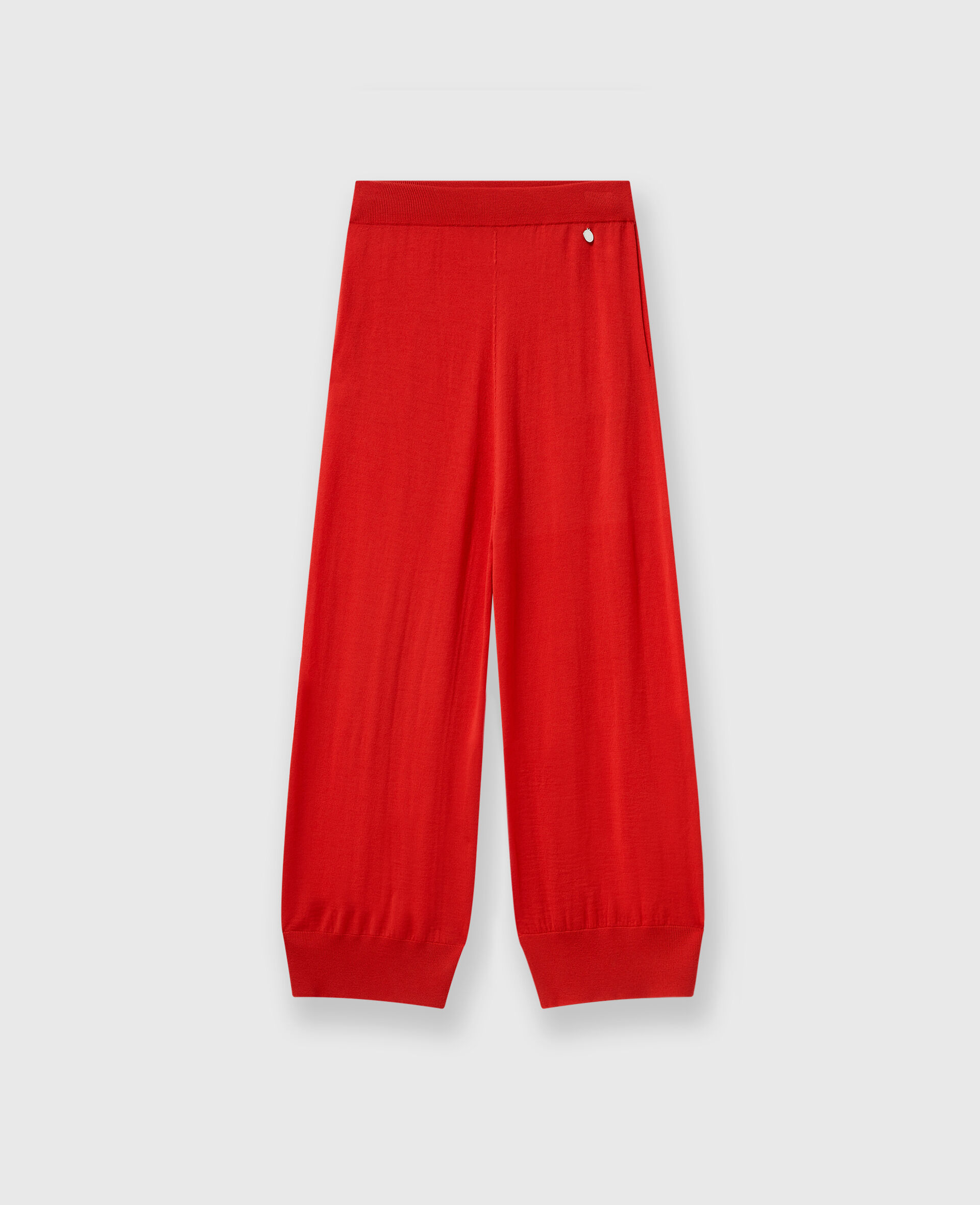 Knitted Straight-Leg Sweatpants-Red-large image number 0
