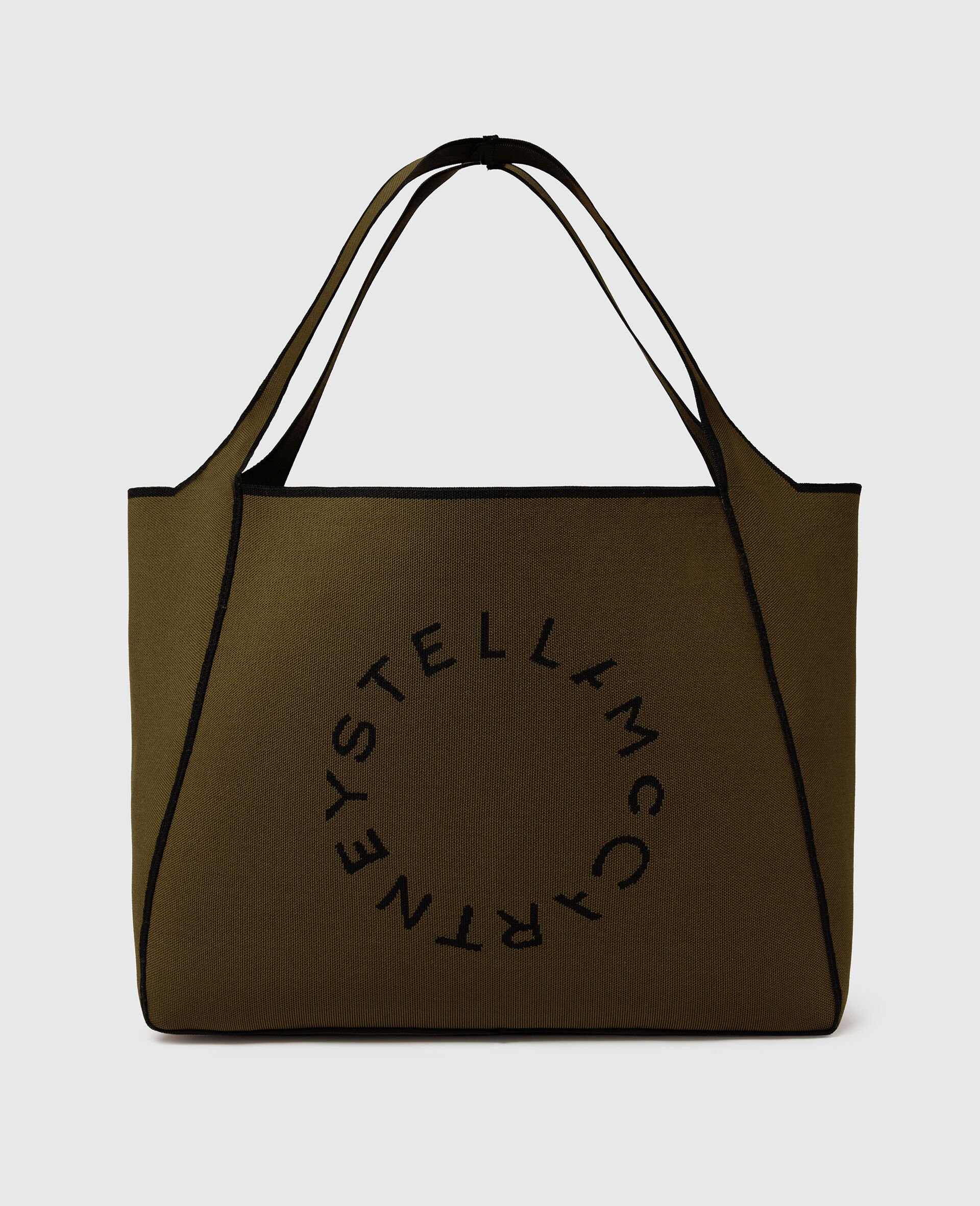 Logo Square Tote Bag-Green-medium