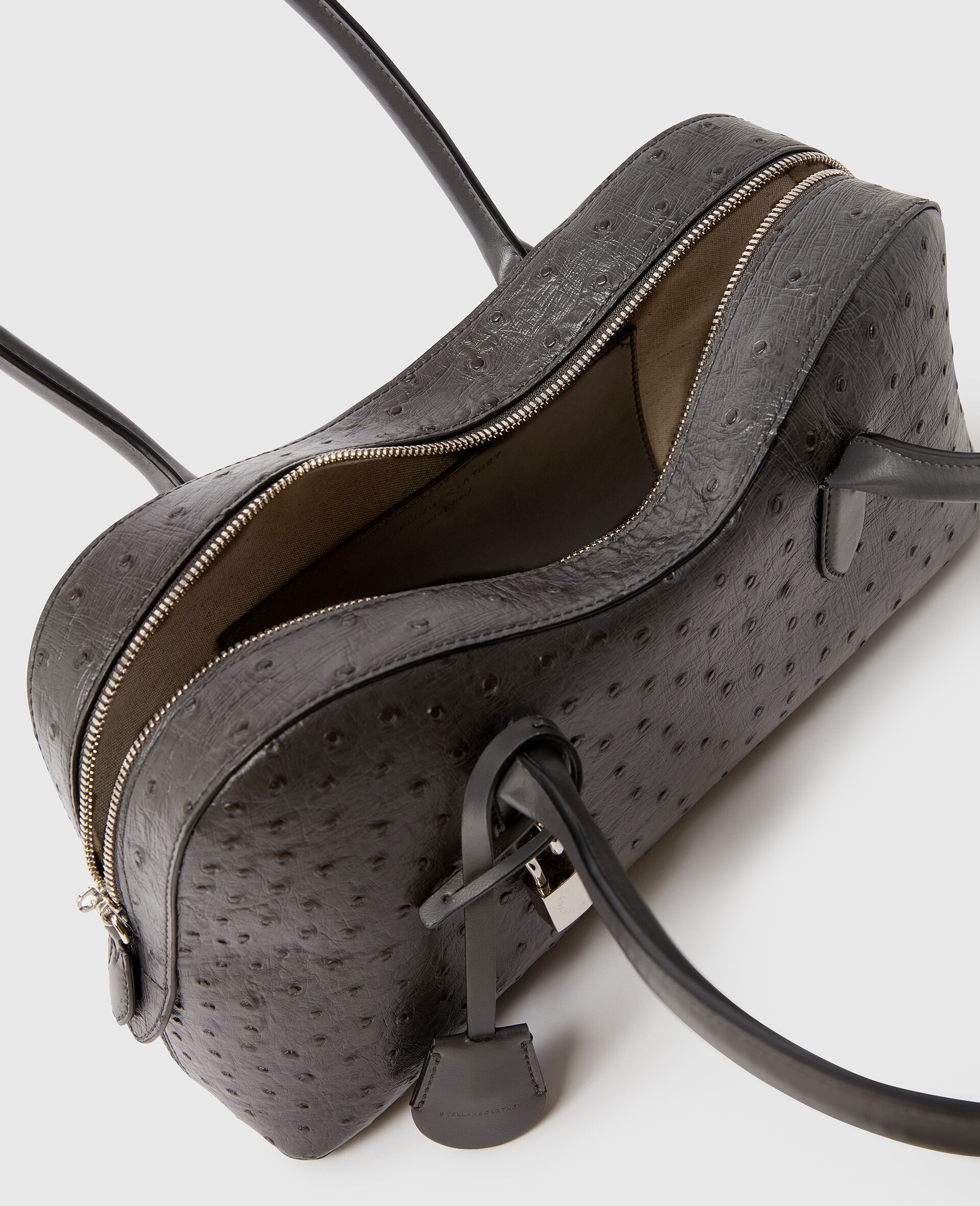 Ryder Ostrich Shoulder Bag-Grey-large image number 4