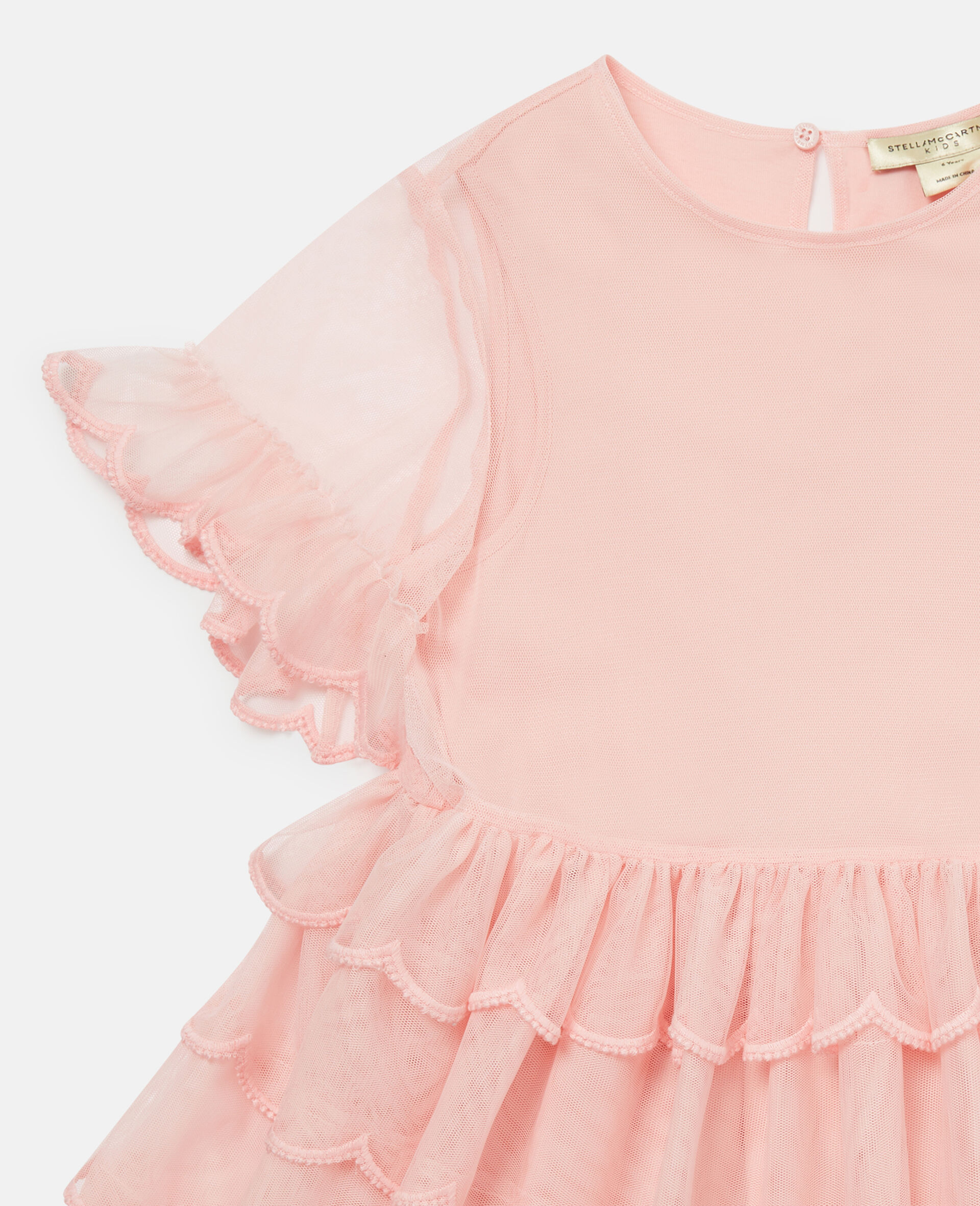 Tiered Ruffle Dress-Pink-medium