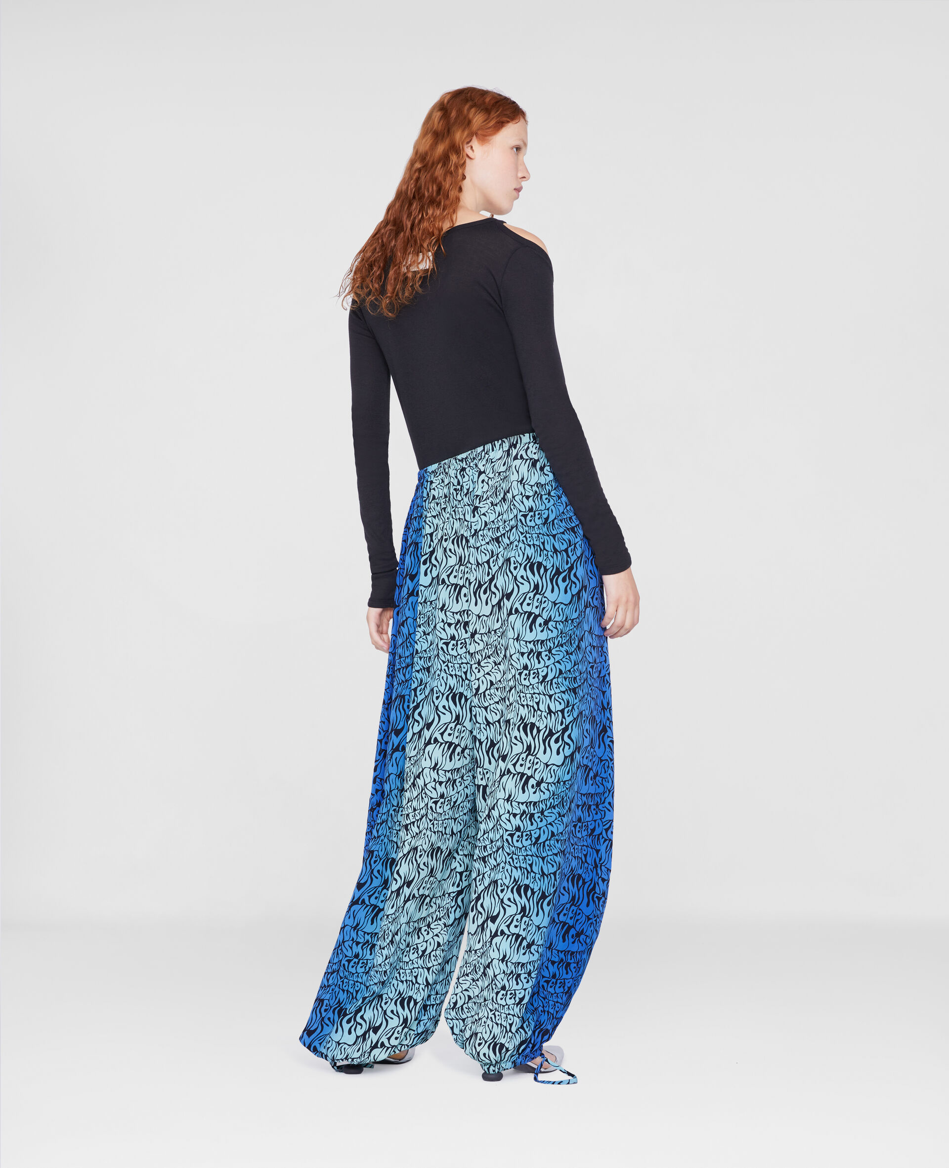 Harem Silk Trousers-Blue-large image number 2