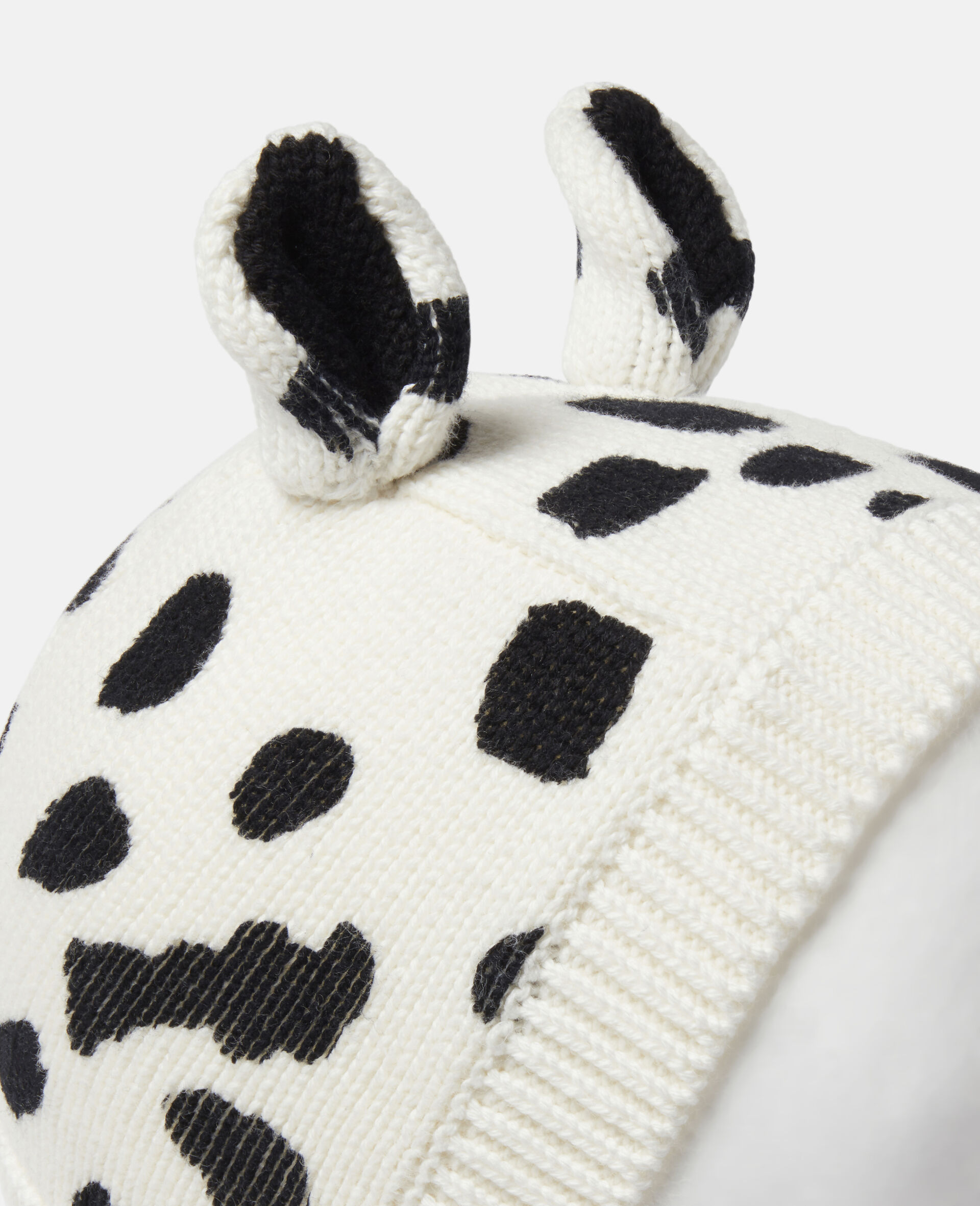 Dalmatian Spots Knit Hat-White-large image number 1