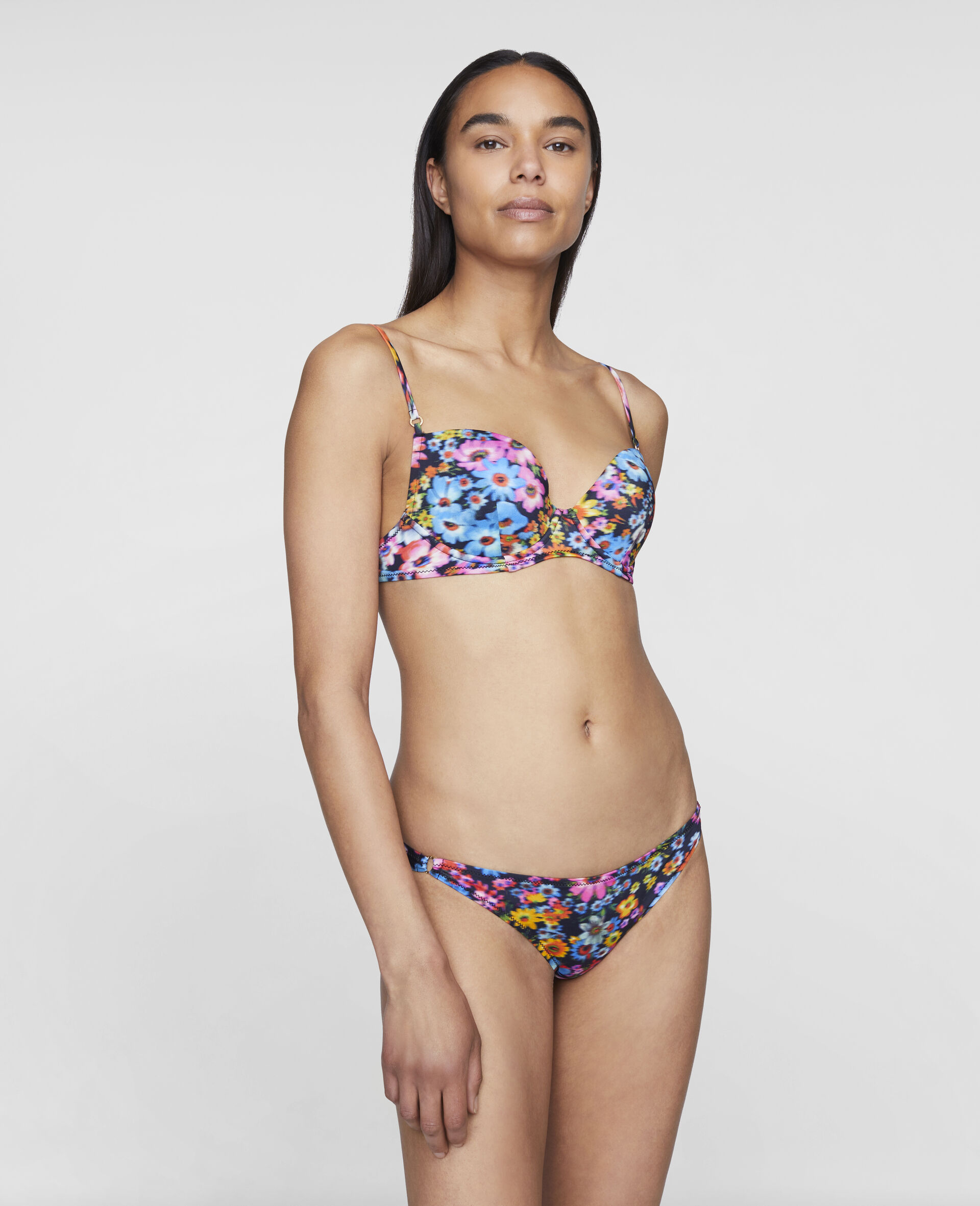 Floral Brazilian Bikini Brief-Multicoloured-large image number 1