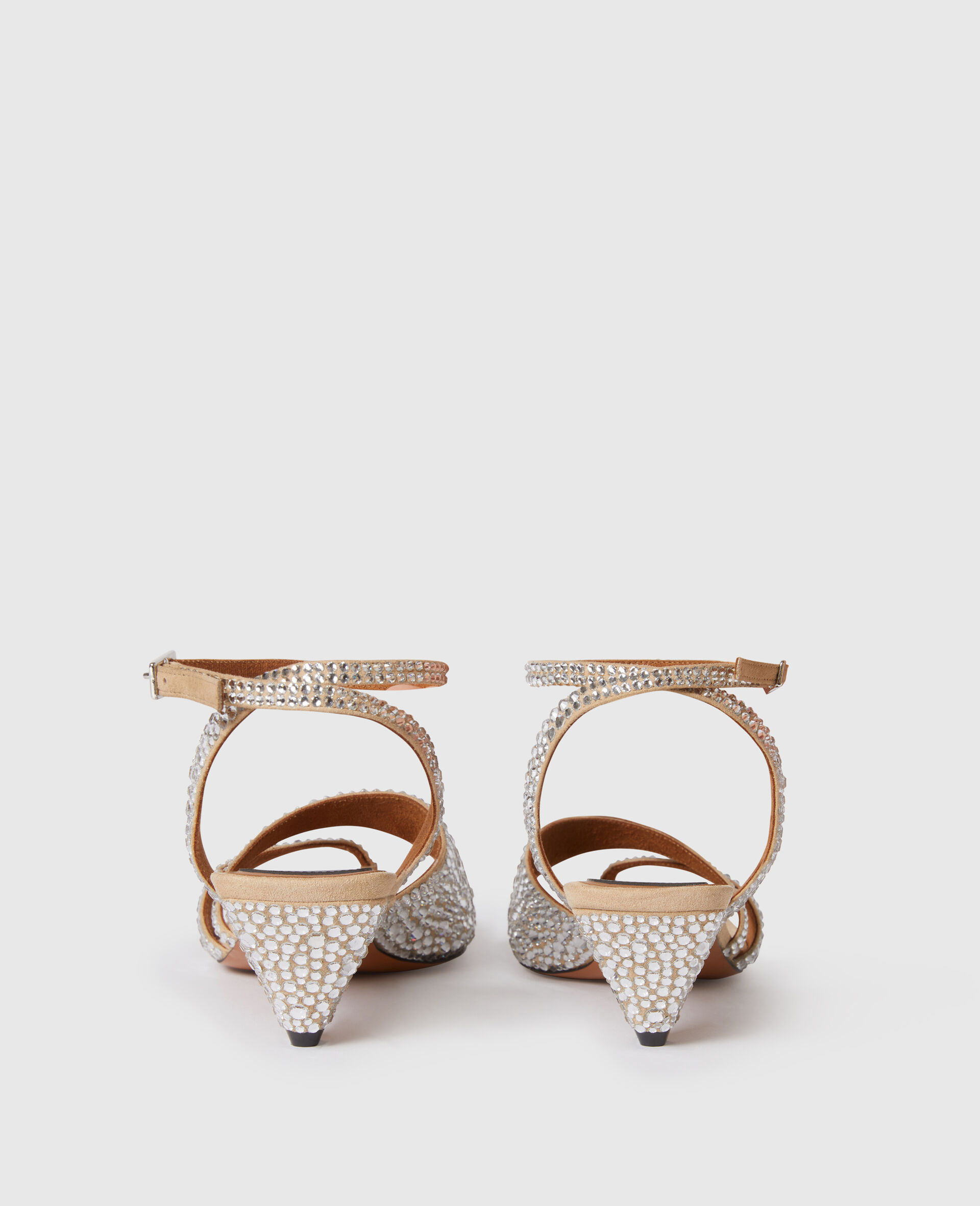 Scarpe con Tacco con Cristalli Termolaccati Stella Spur-Beige-large image number 2