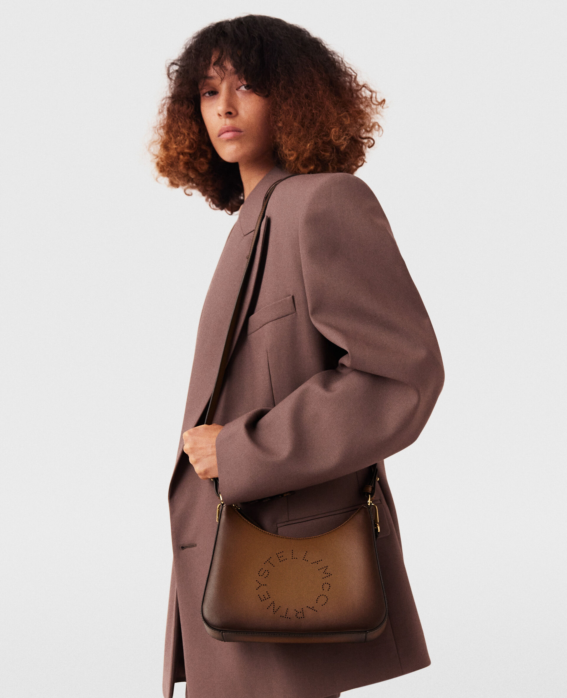 Logo Crossbody Shoulder Bag-Brown-large image number 6