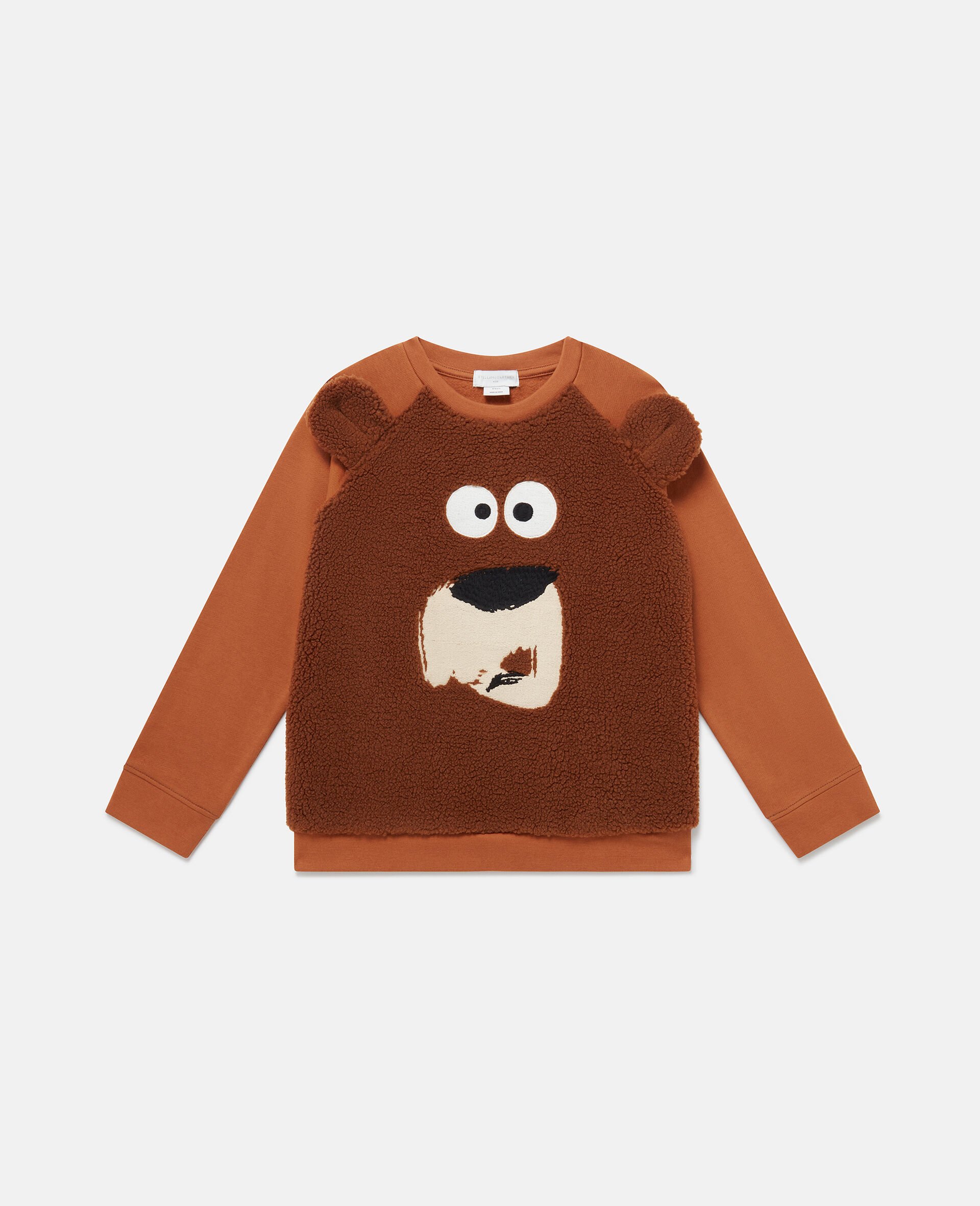 Fleece-Sweatshirt mit Grizzlybär-Brown-model
