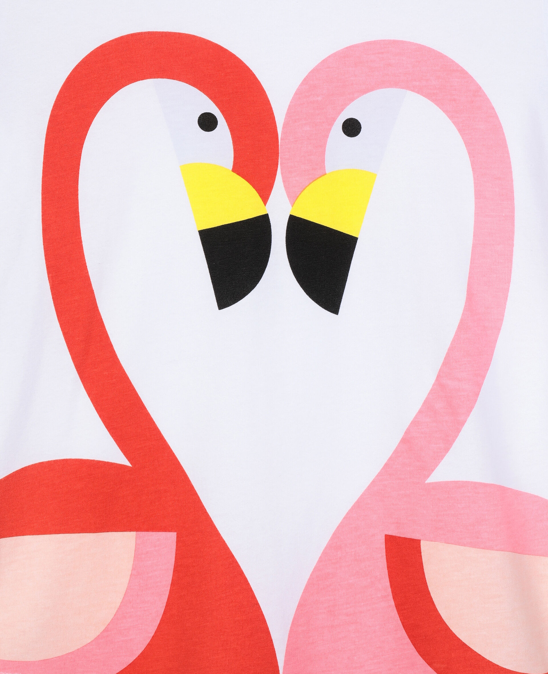 Baumwoll-T-Shirt mit Flamingos-Weiß-large image number 1
