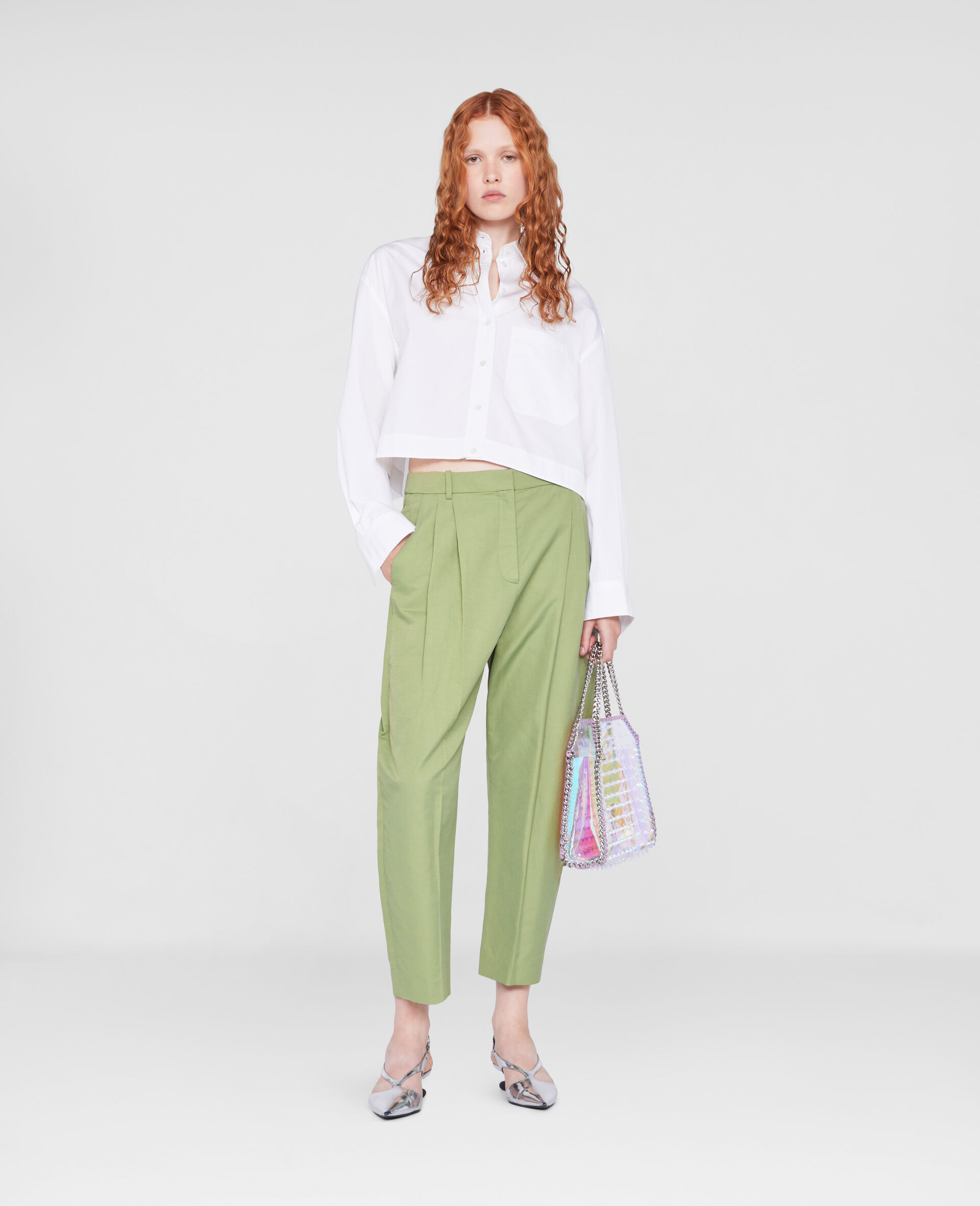 Pleated Pants-Green-large image number 1