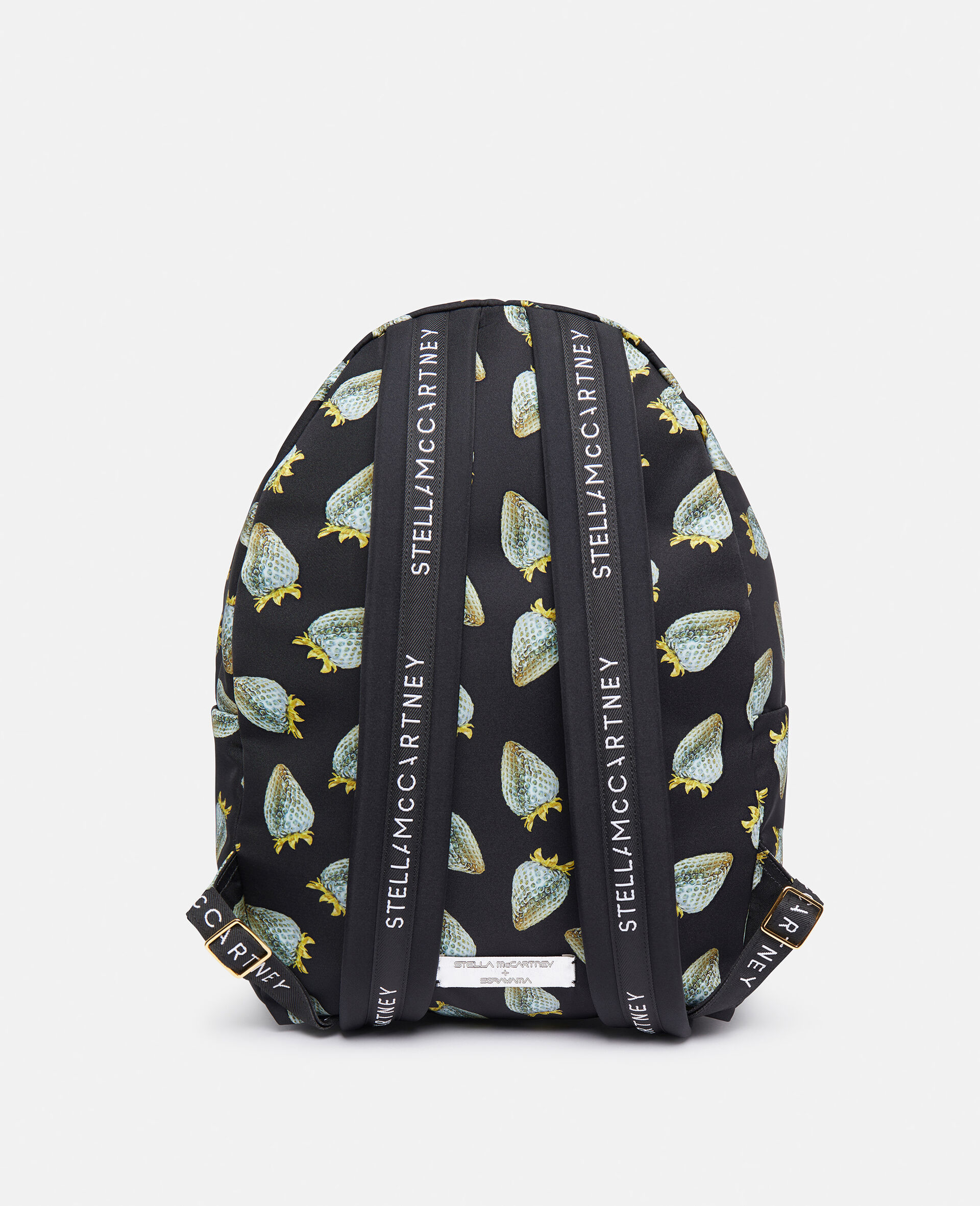 Strawberry-Print Regenerated Nylon Rucksack-Black-large image number 2