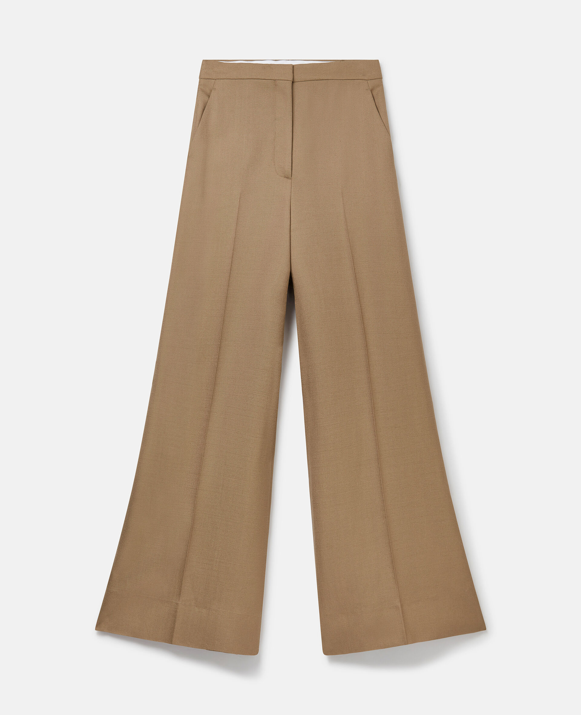 High-Rise Wide-Leg Trousers-Brown-large image number 0