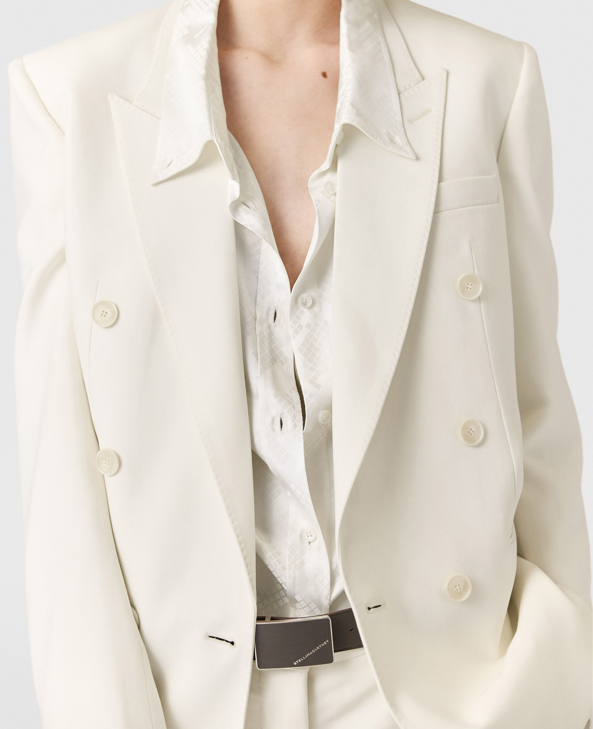 Double-Breasted Tuxedo Blazer-White-large image number 2