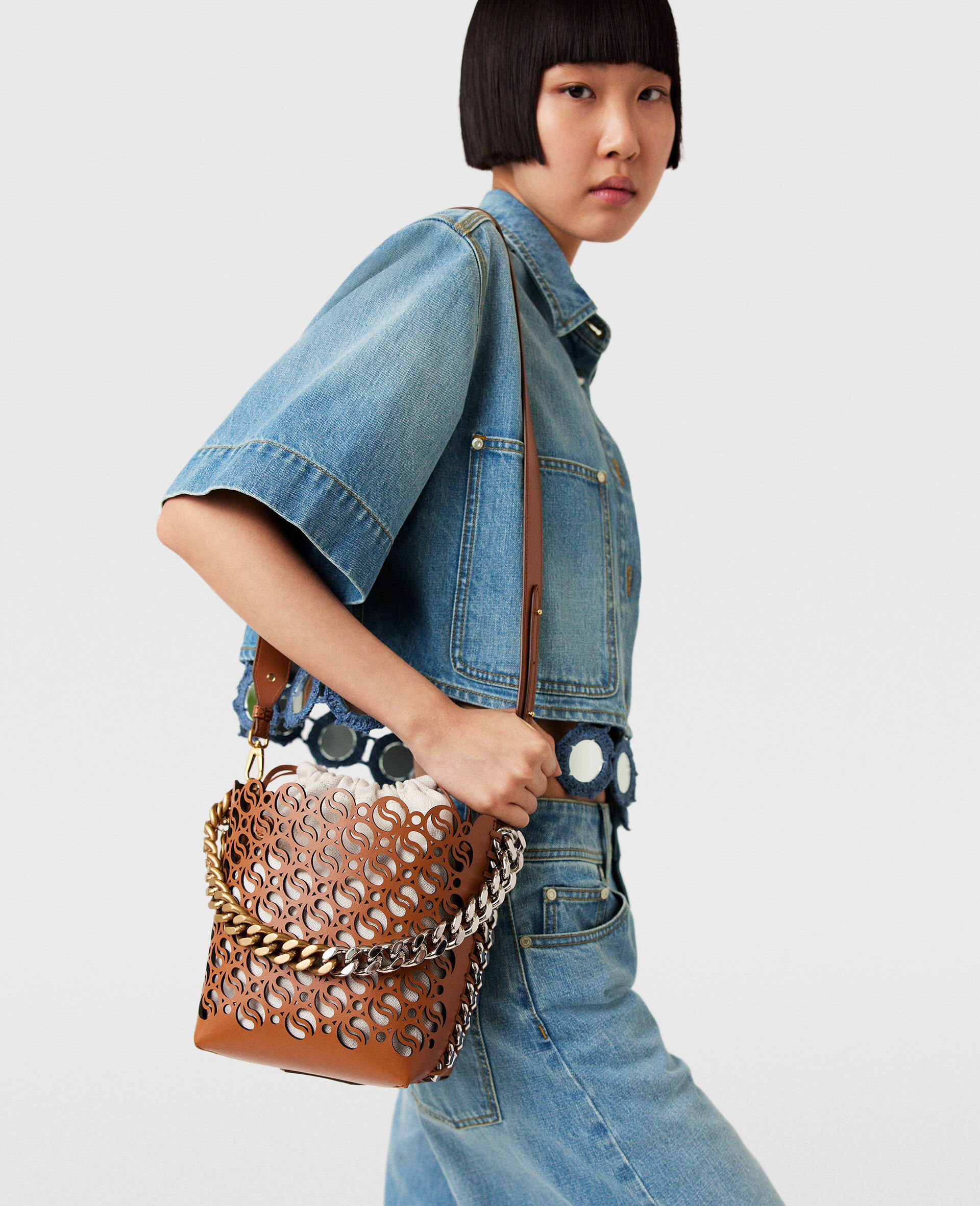 Frayme S-Wave Bucket Bag-Brown-large image number 1