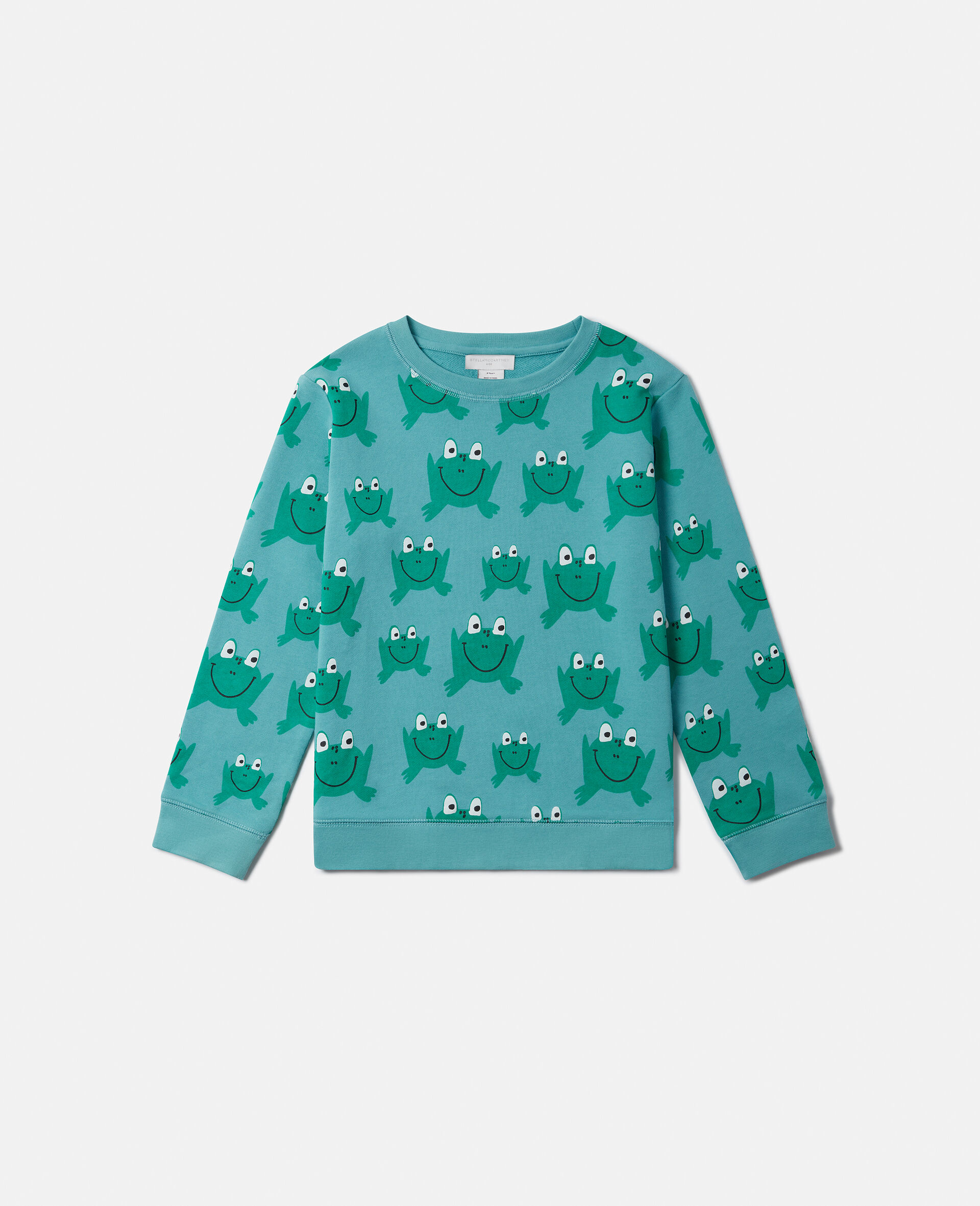 Sweatshirt mit Rundhalsausschnitt und Frosch-Print-Blau-large image number 0