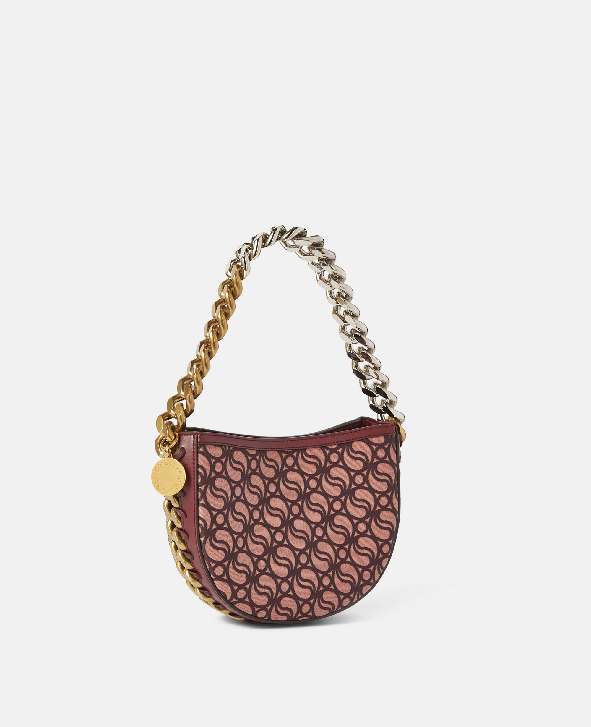 Women Burgundy Frayme Small S-Wave Shoulder Bag | Stella