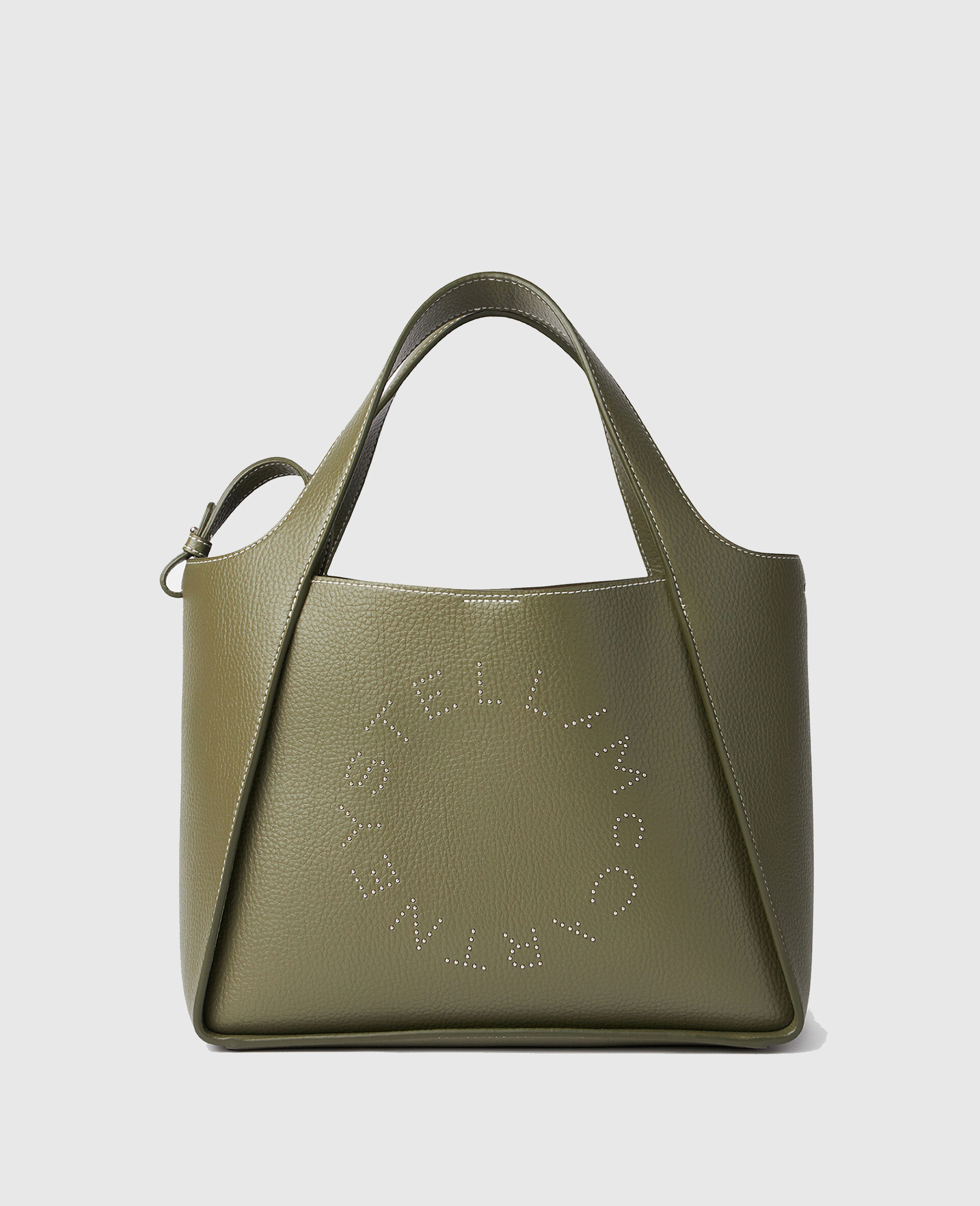 Borsa Tote a Tracolla con Manico Superiore e Logo-Marrone-large image number 0