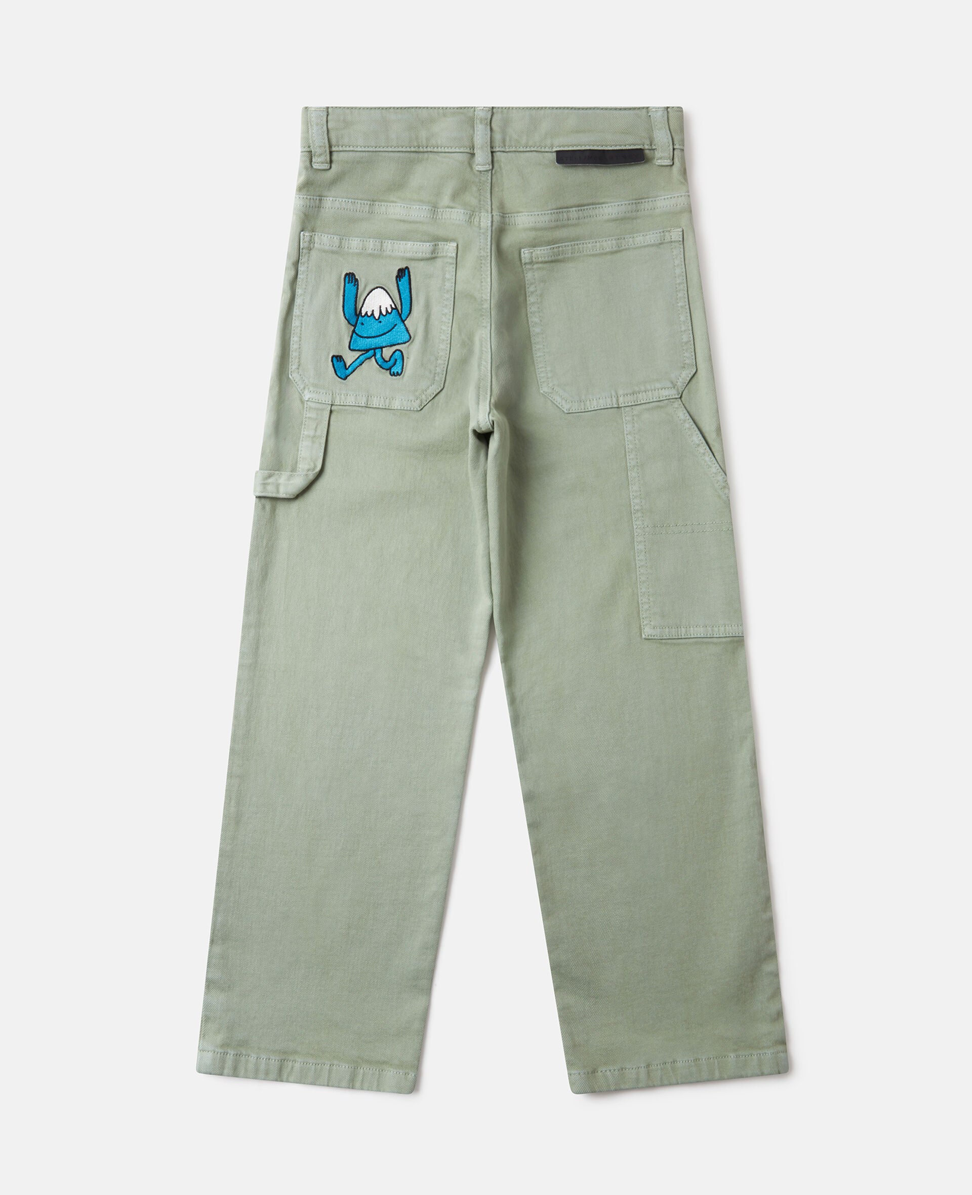 Tonal Straight-Leg Denim Jeans-Green-large image number 2