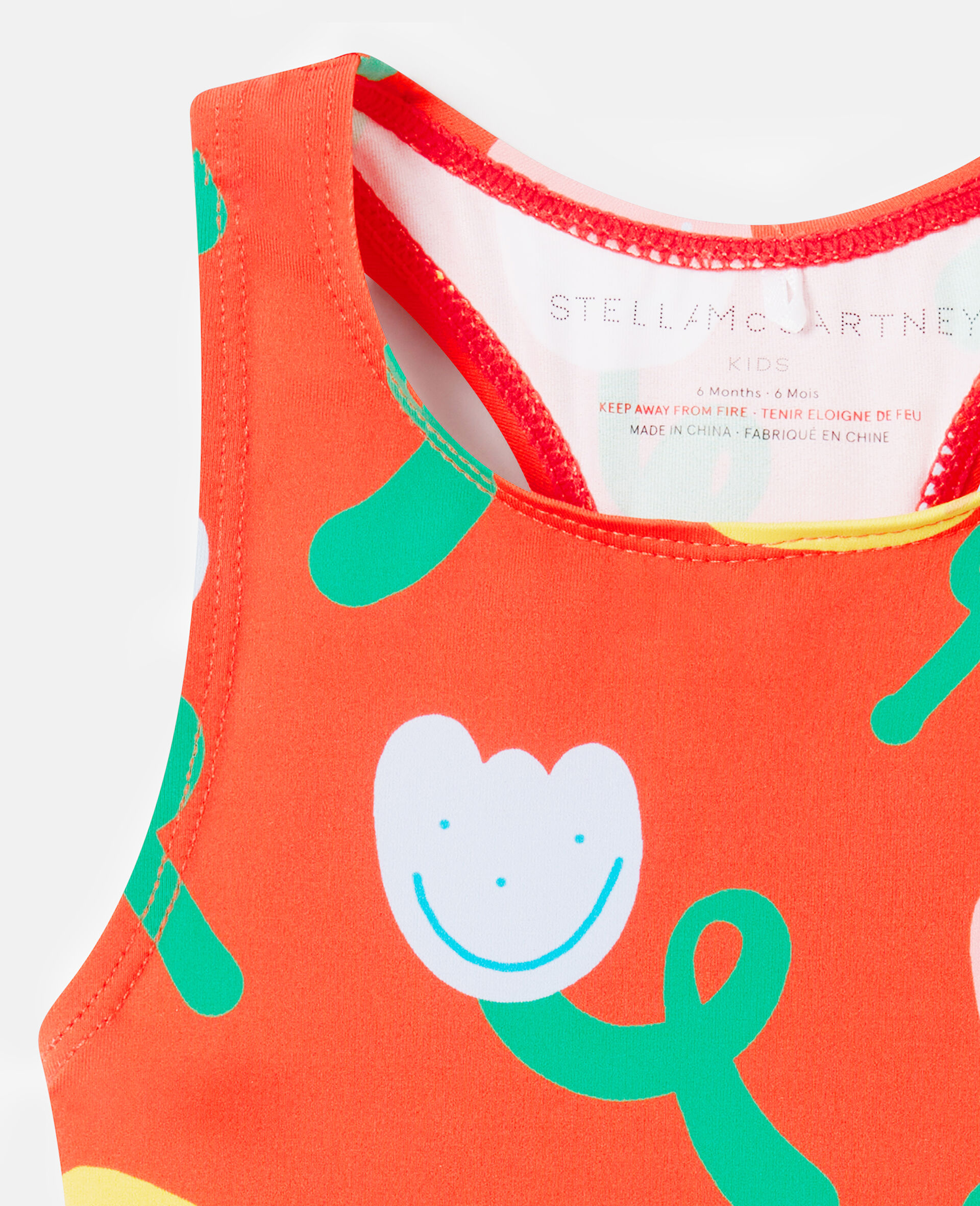 Floral Print Swimsuit-Red-medium