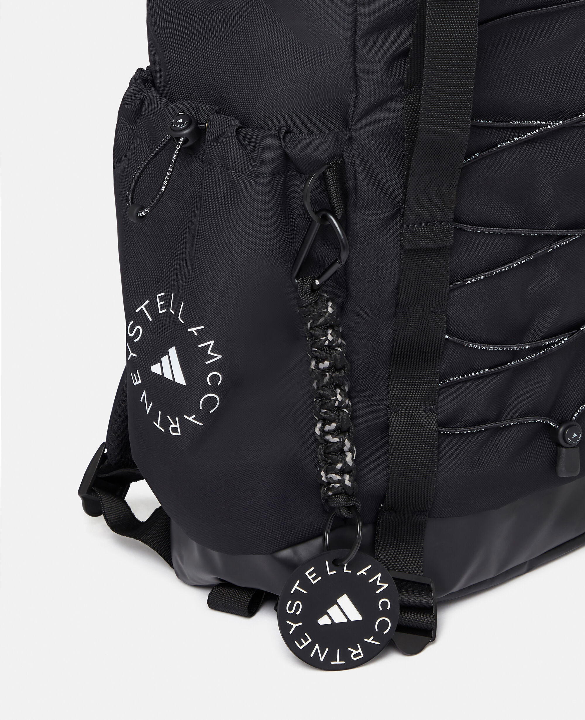 Women Black Logo Strap Backpack | Stella McCartney US