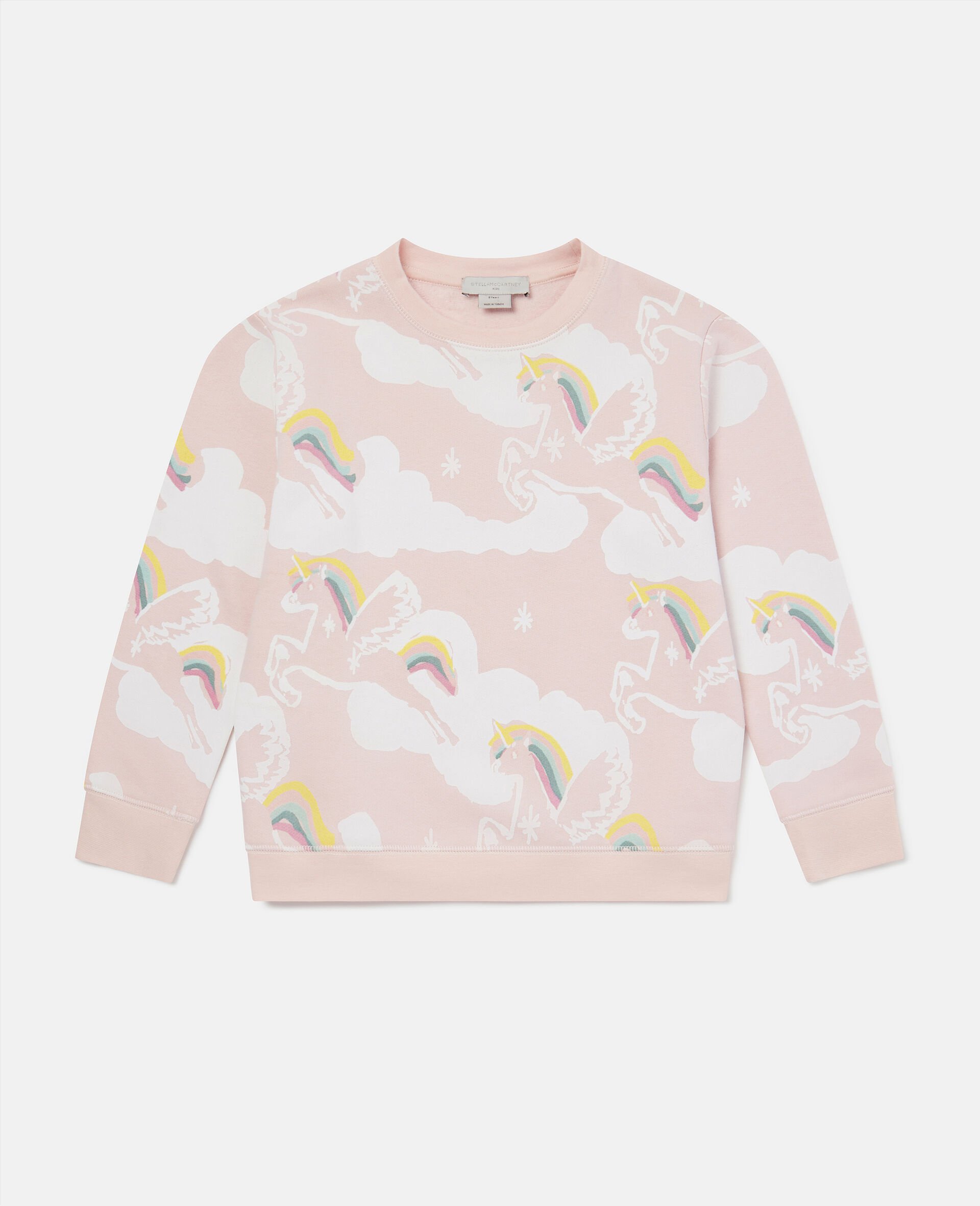 Rainbow Unicorn Print Sweatshirt-Blue-model Rainbow Unicorn Print Sweatshirt-Blue-model