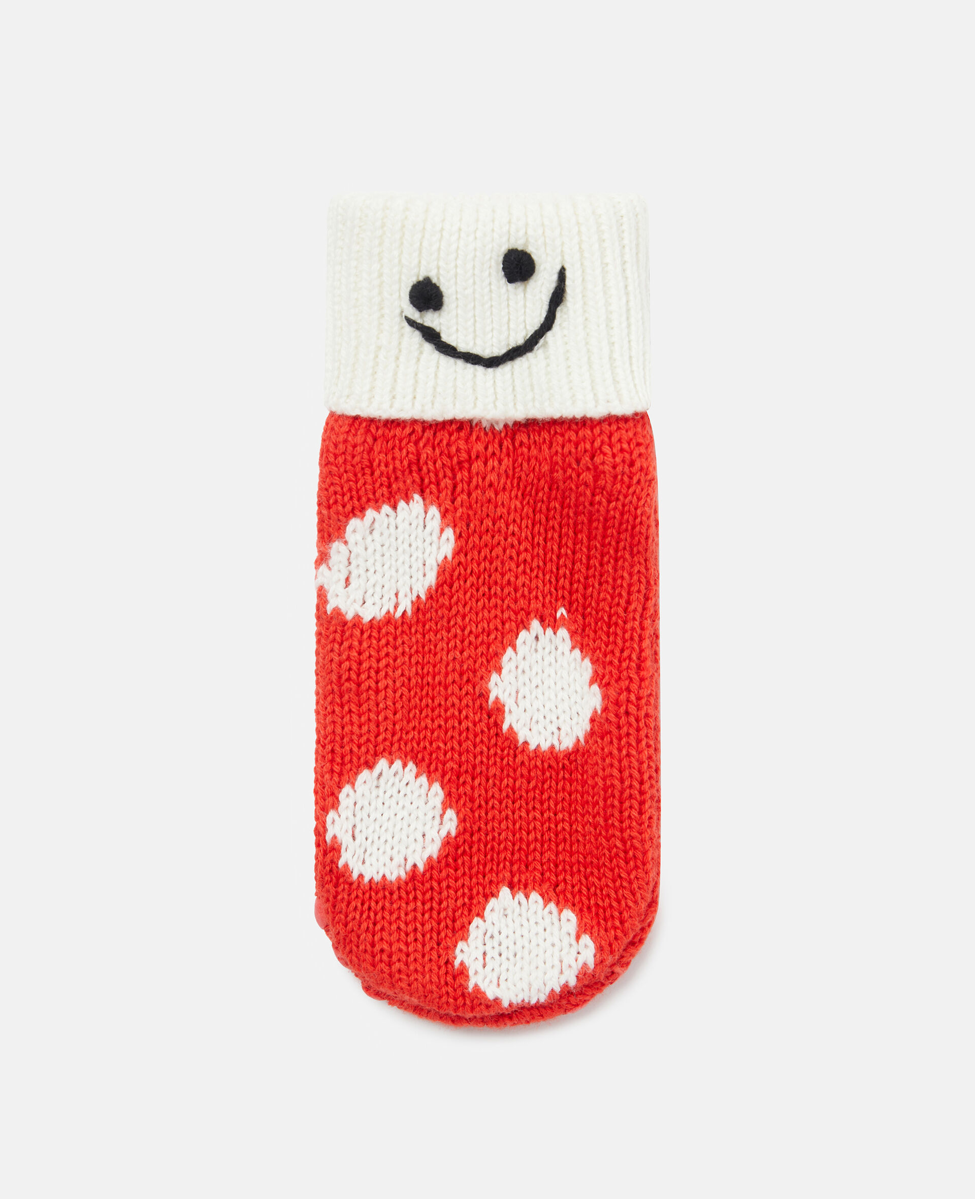 Mushroom Dot Knit Intarsia Hat and Gloves Set-Red-large image number 1