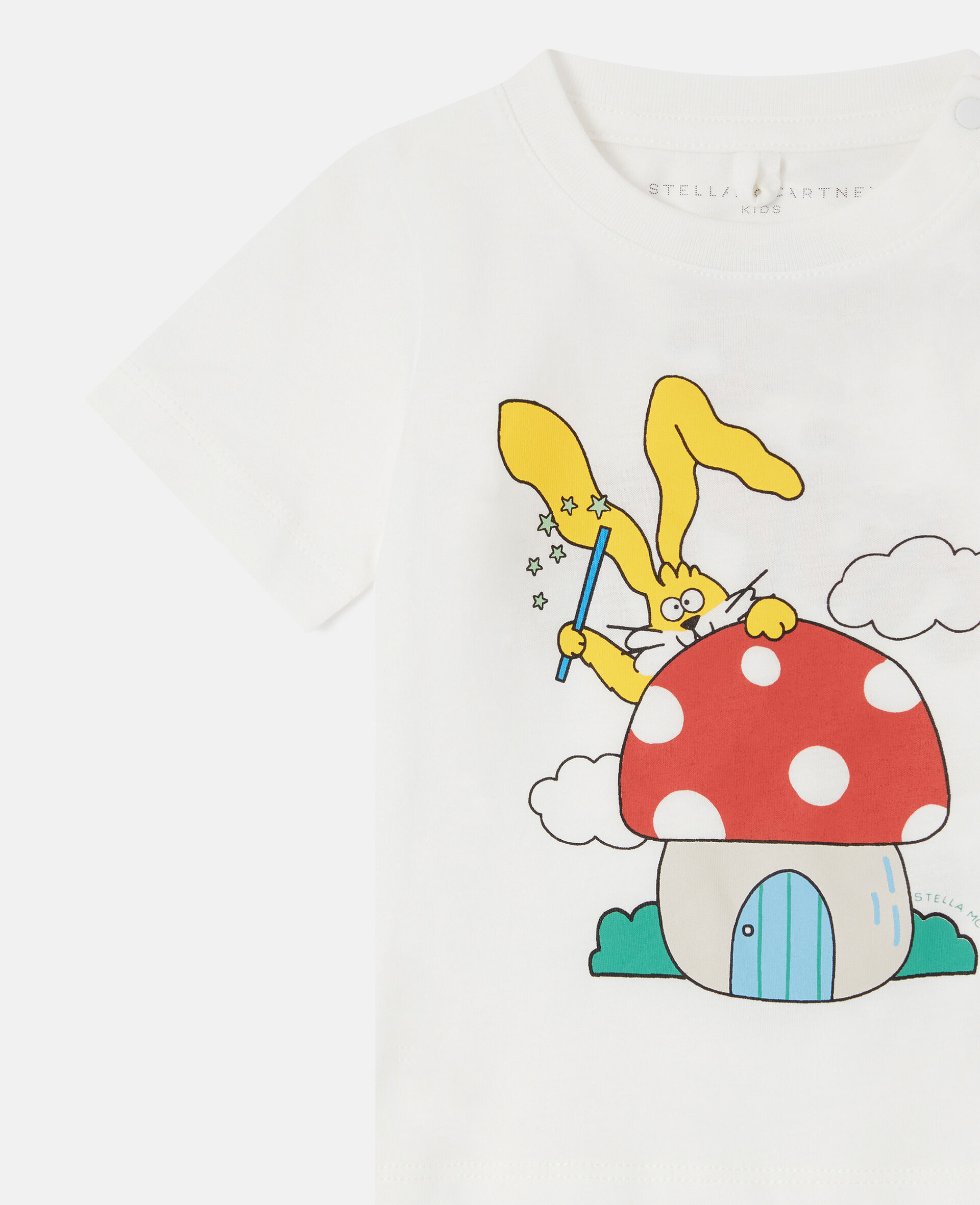 Magicians Bunny Graphic Crewneck T-Shirt-White-large image number 1