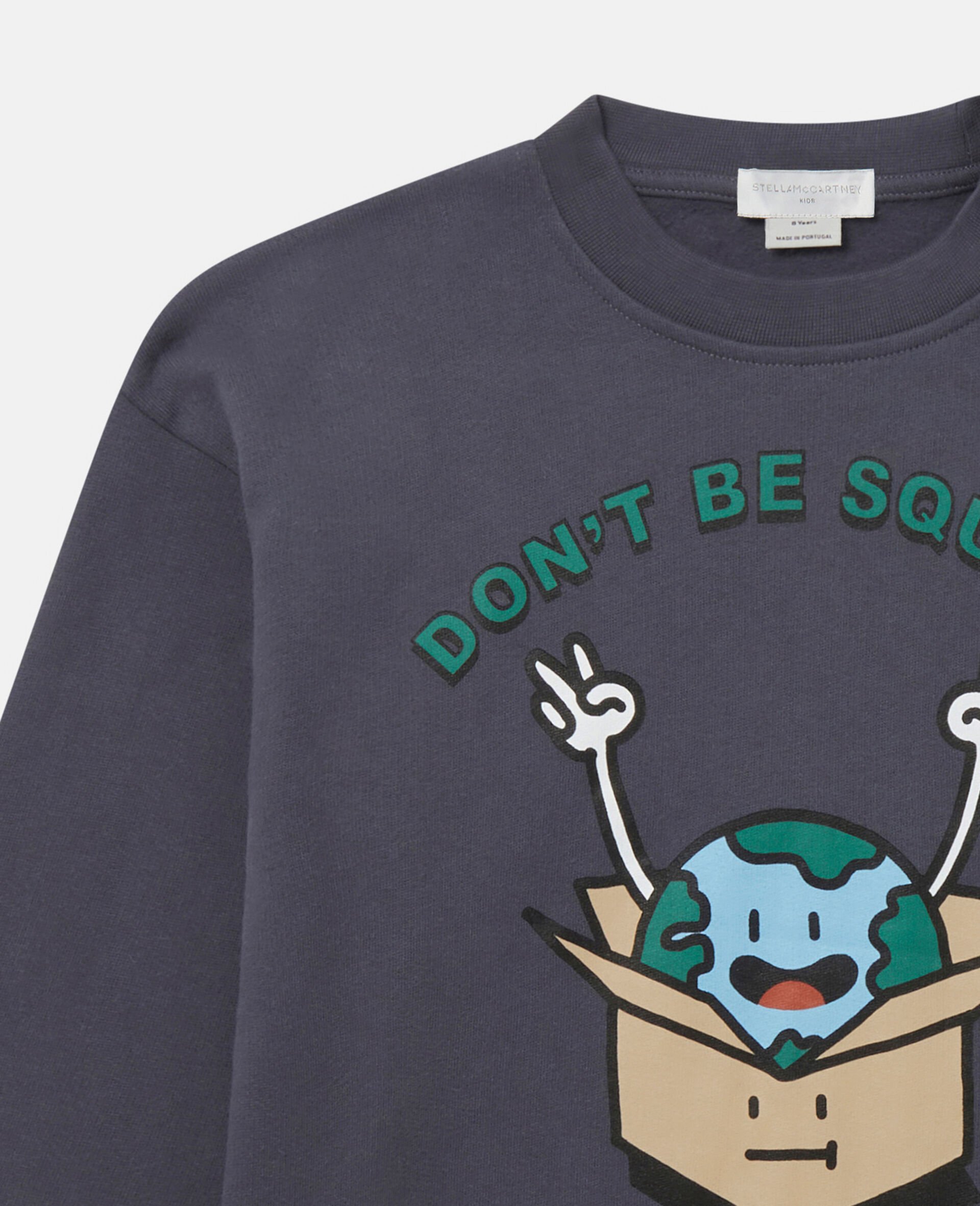 'Don't Be Square' Slogan Sweatshirt-Blue-large 'Don't Be Square' Slogan Sweatshirt-Blue-large image number 1