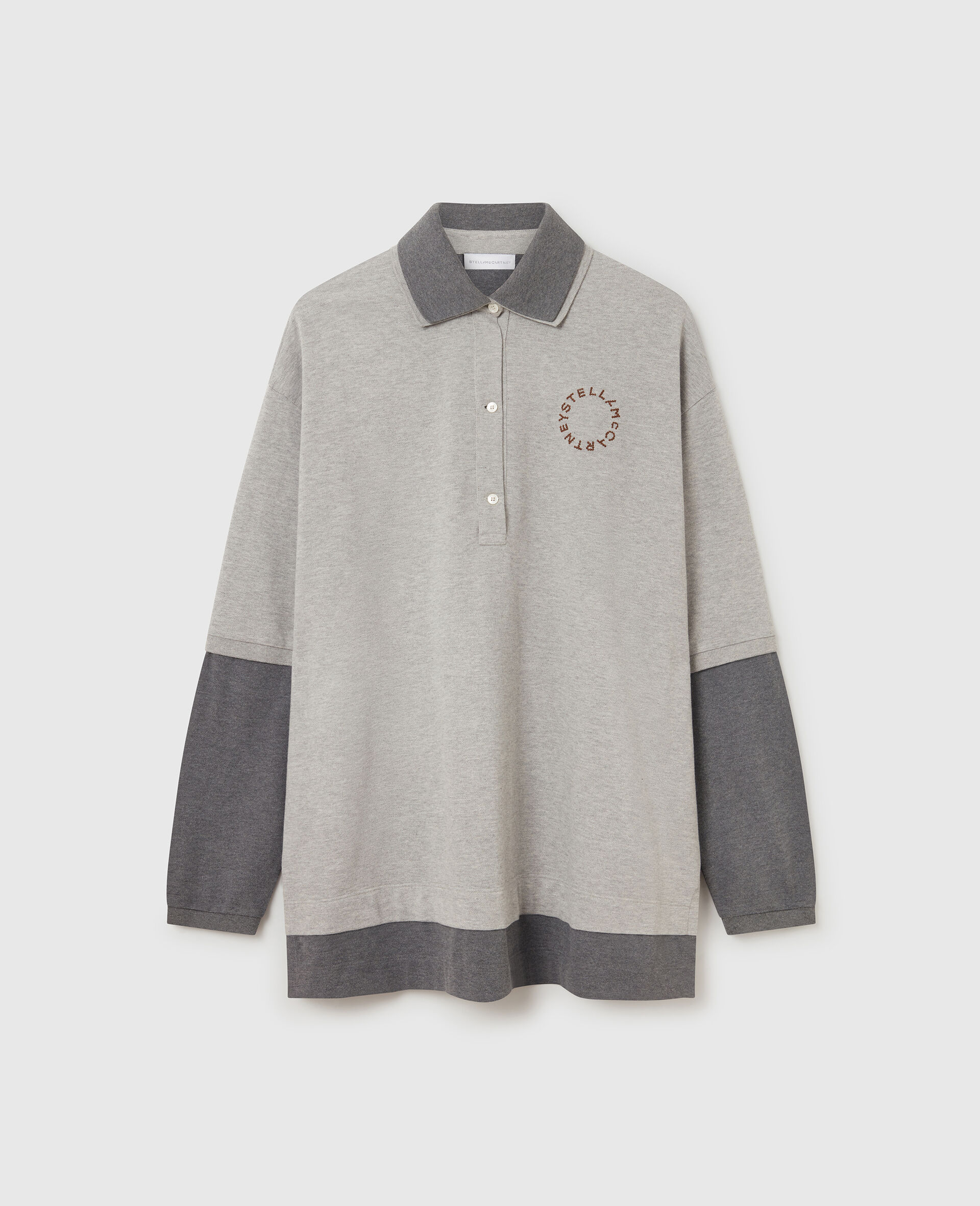 Logo Paneled Rugby Shirt-Grey-large image number 0