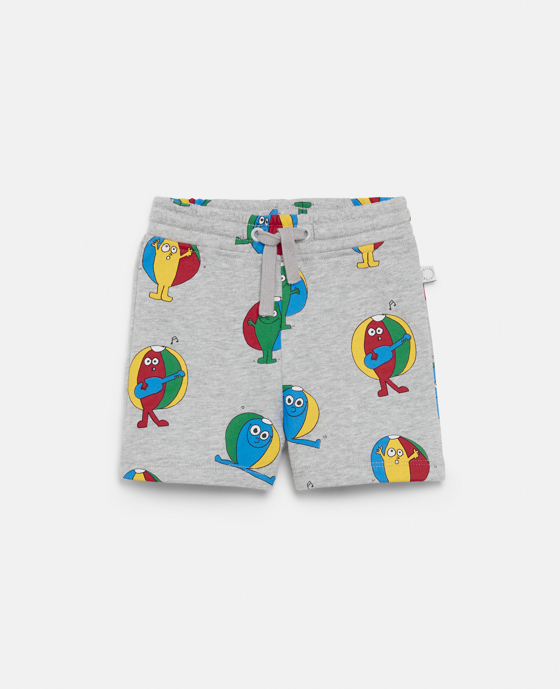 Shorts aus Fleece mit Strandballprint-Grau-large image number 0
