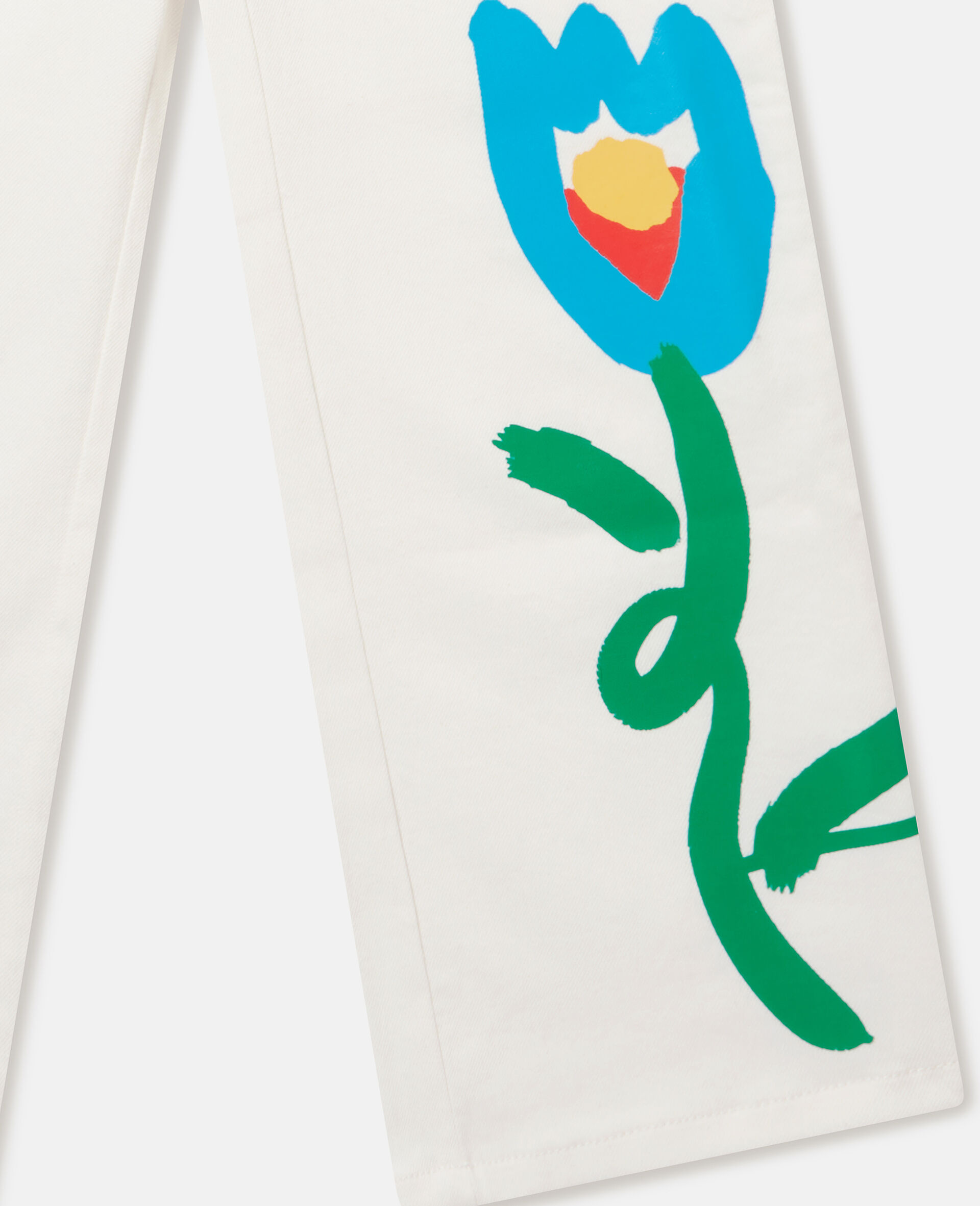 Hose aus Gabardine mit Blumen-Print-Wei&szlig;-large image number 3