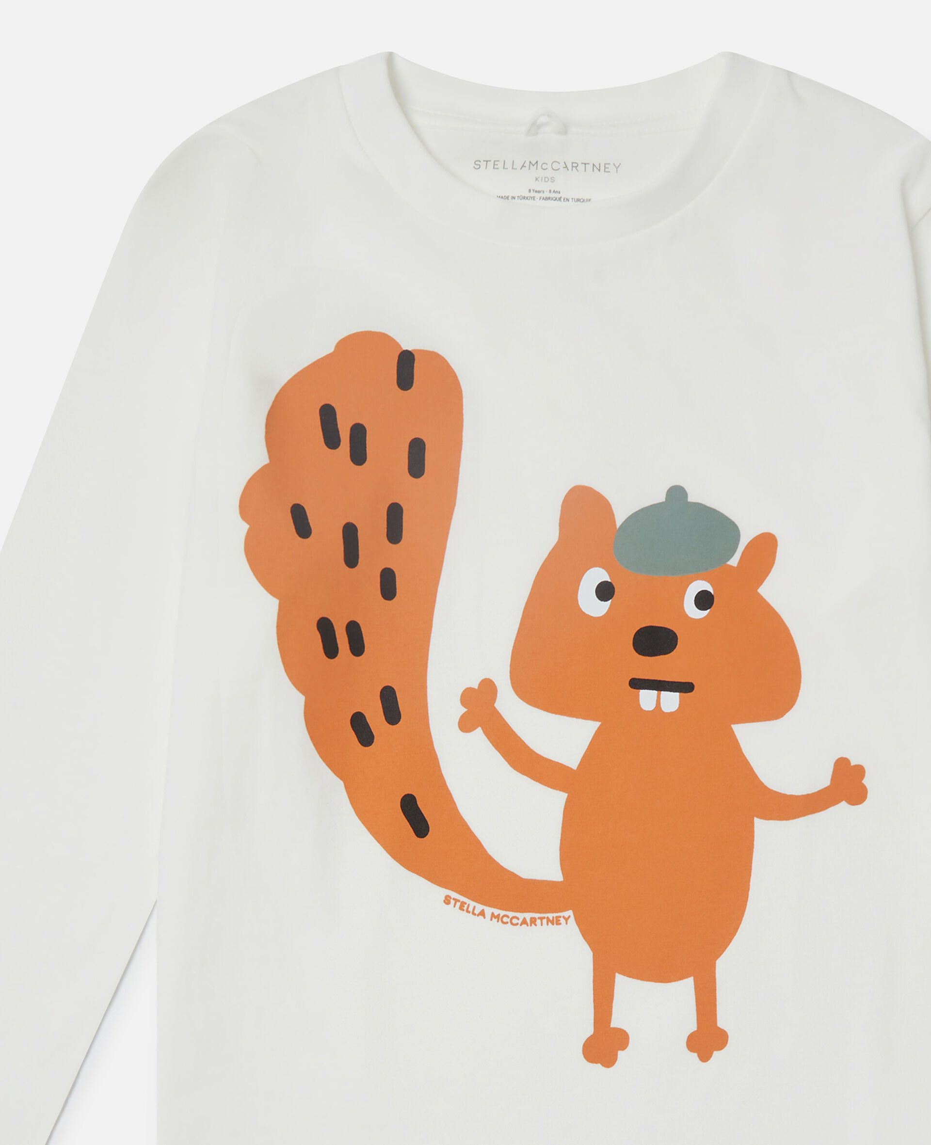 Squirrel Graphic Long-Sleeve Top-White-medium