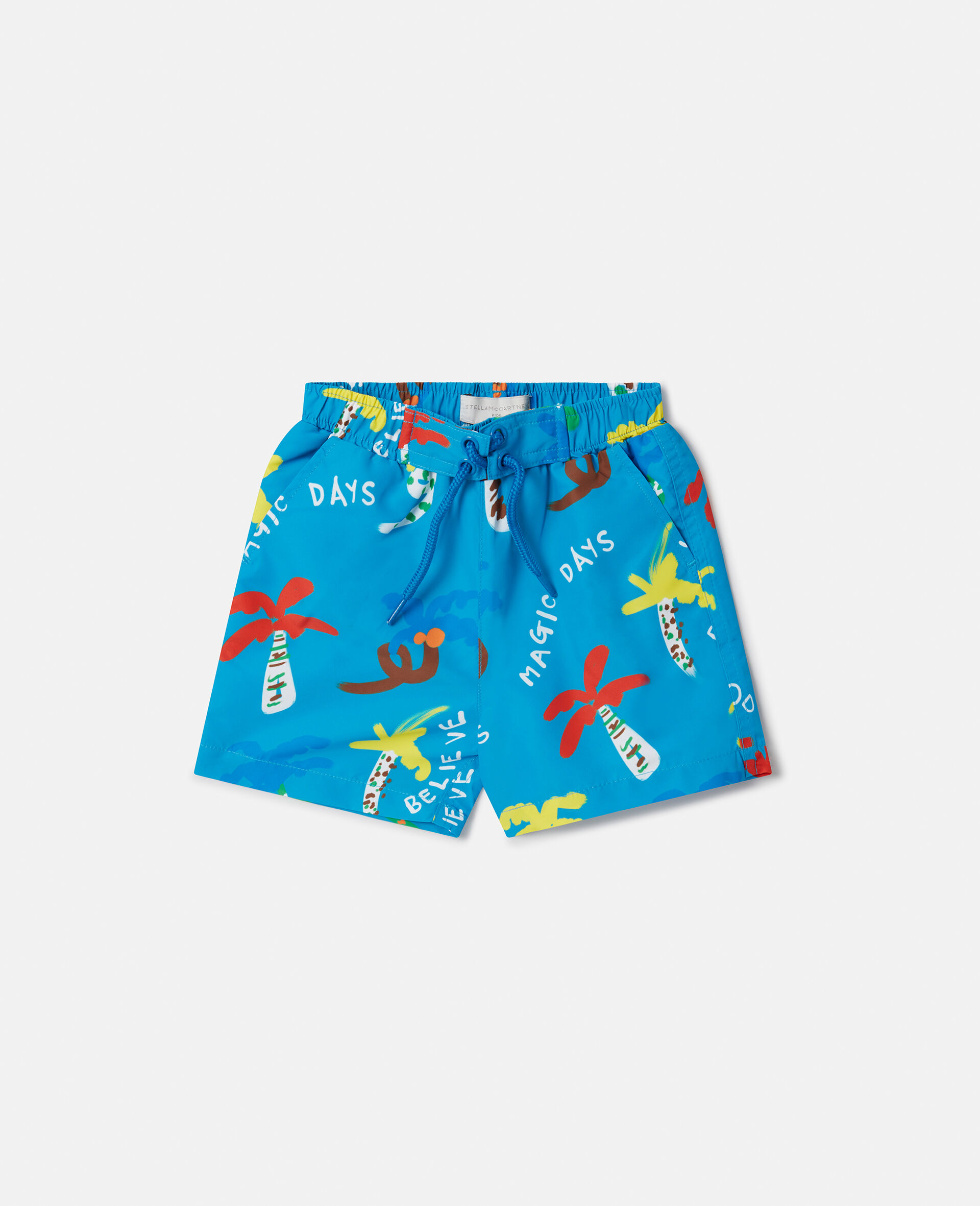 Palm Tree Print Swim Shorts-Multicolour-large