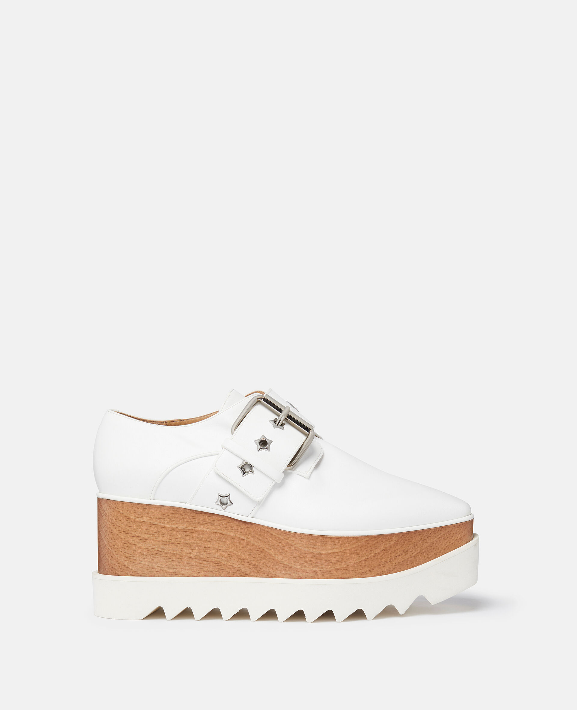 Elyse Star-Studded Buckle Platform Shoes	-White-medium