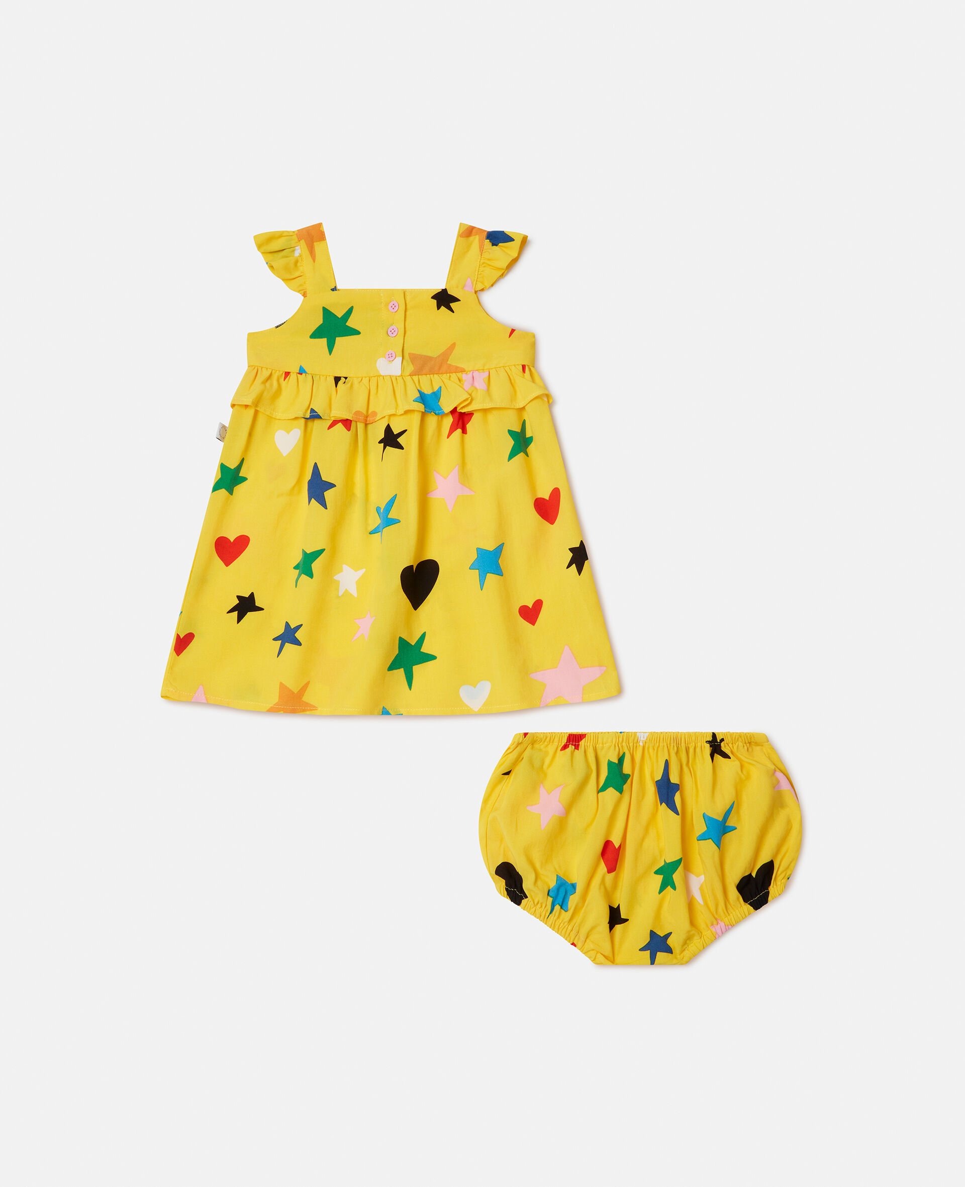 Star Pattern Dress and Bloomers Set-Yellow-large Star Pattern Dress and Bloomers Set-Yellow-large image number 2