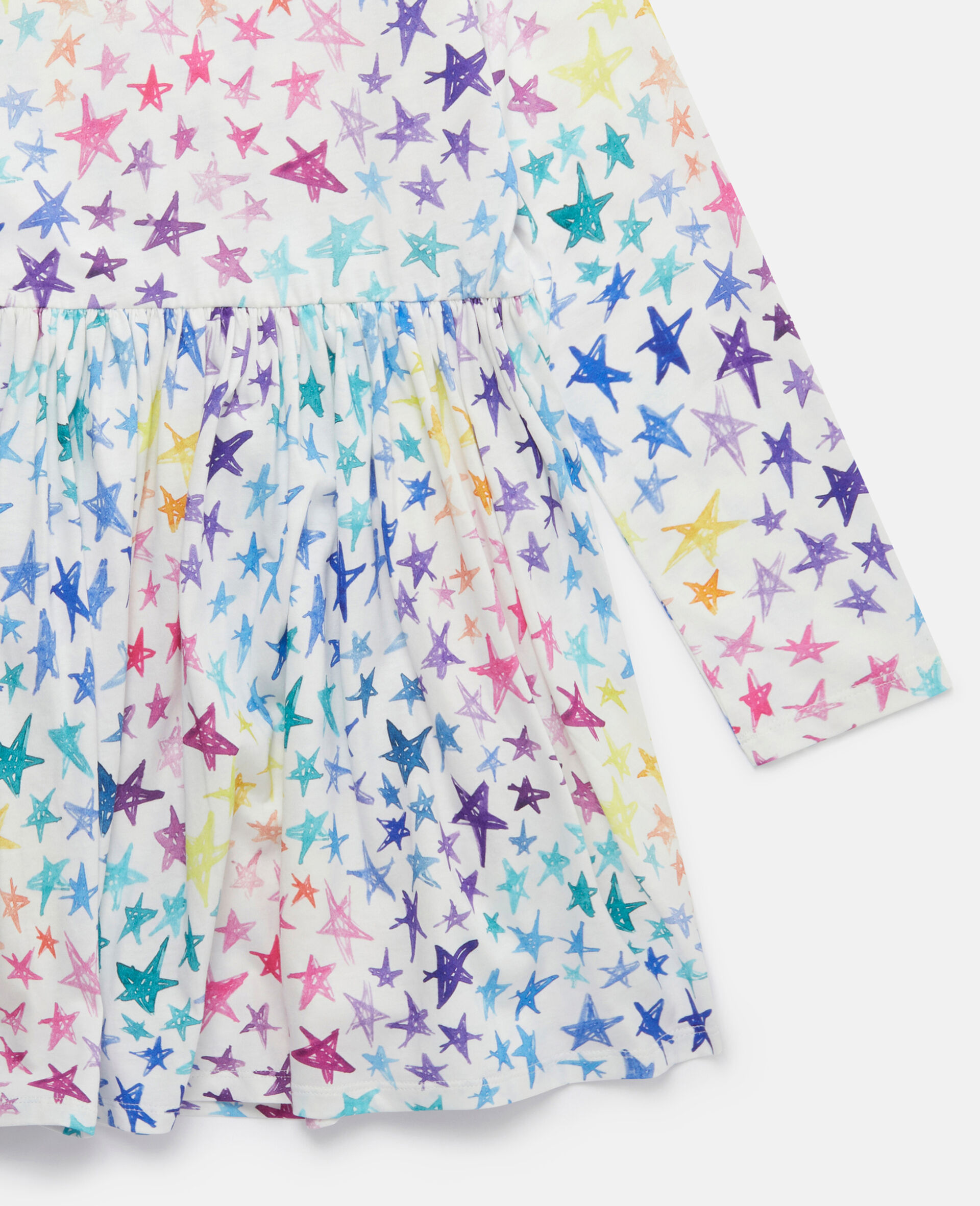 Rainbow Star Doodle Skater Dress-Multicolour-large image number 3