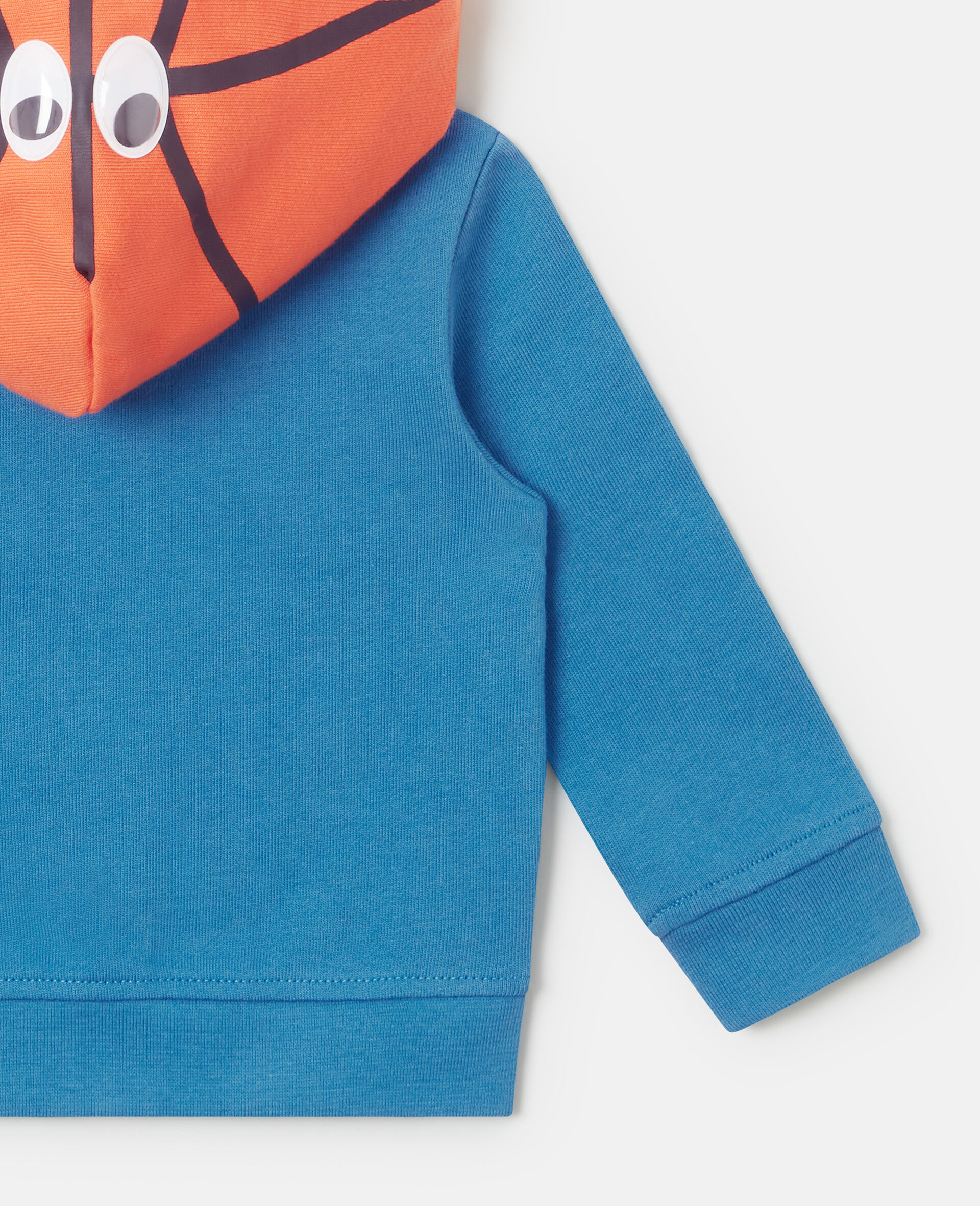 Basketball Hood Zip Hoodie-Blue-large image number 3