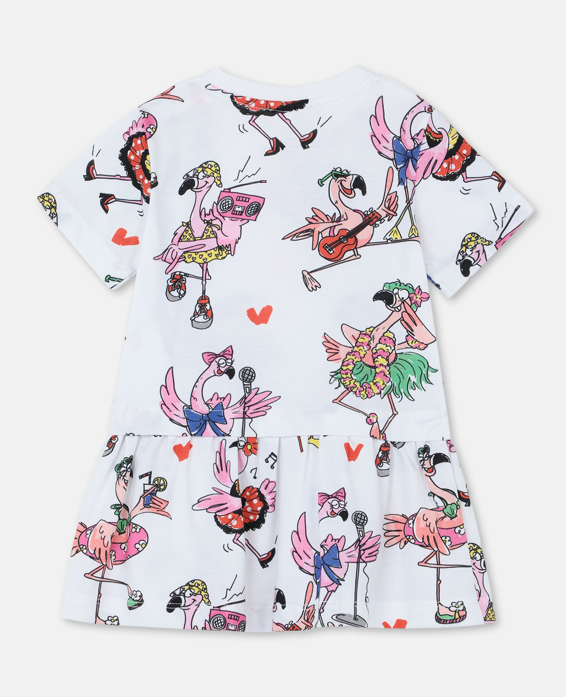 Flamingo Party Cotton Dress-Multicolour-large image number 3
