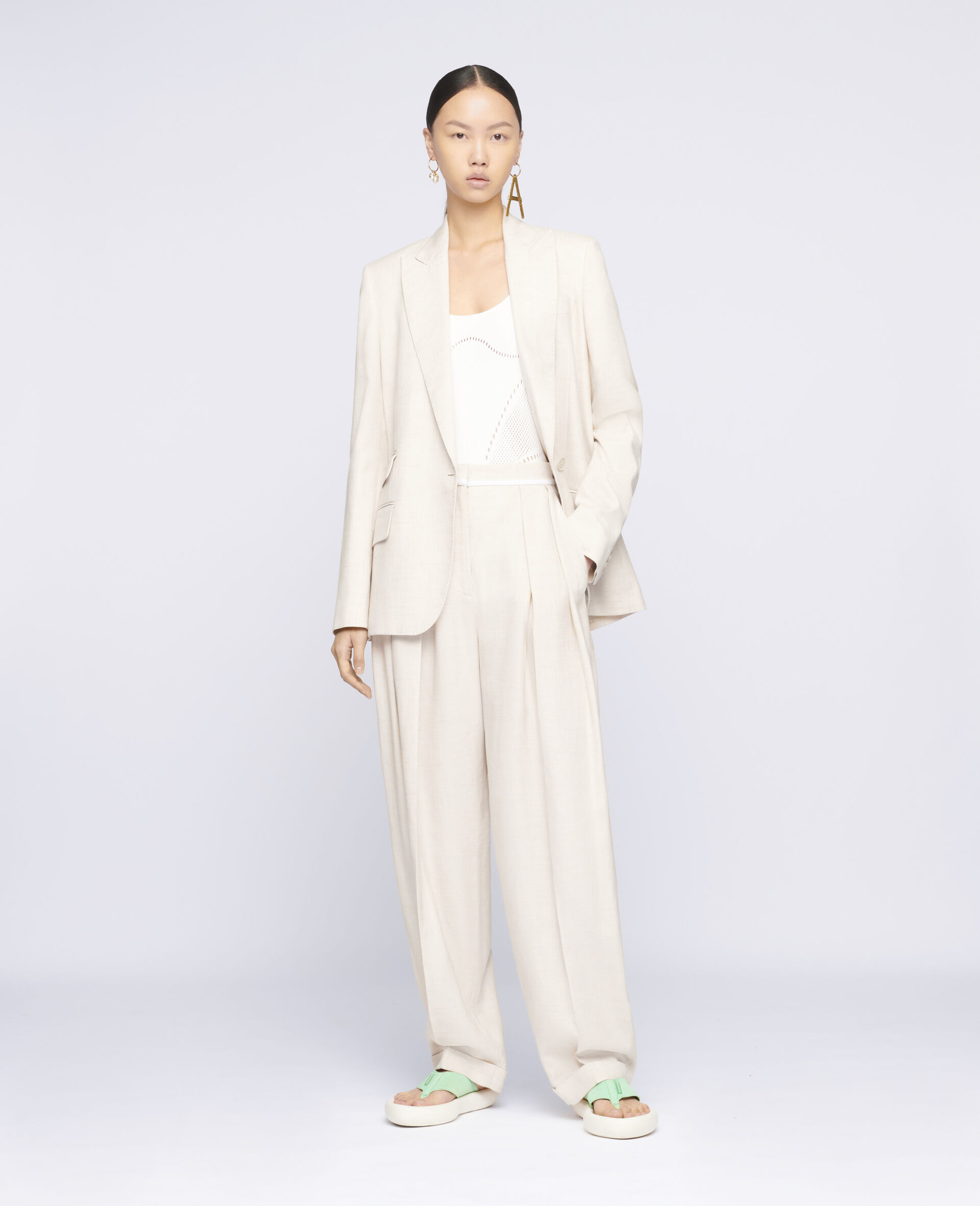 Ariana Tailored Trousers-Beige-large image number 1