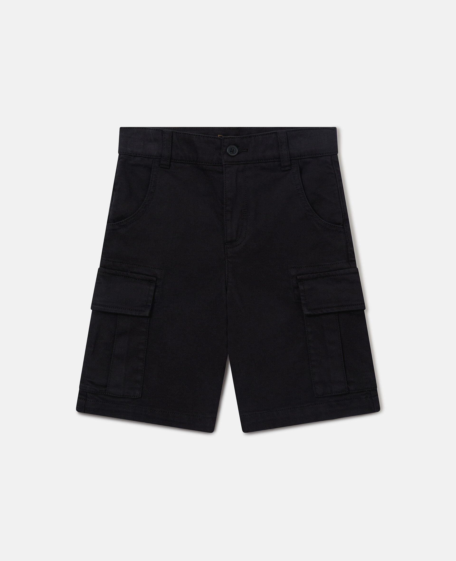 Short cargo en gabardine-Noir-medium