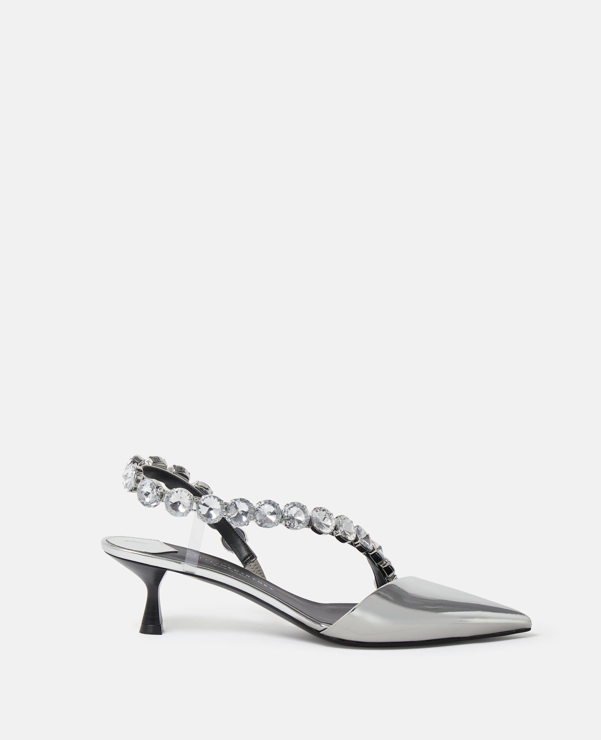 Chaussures D'Orsay Iconic Stella à cristaux et petits talons-Silver-medium