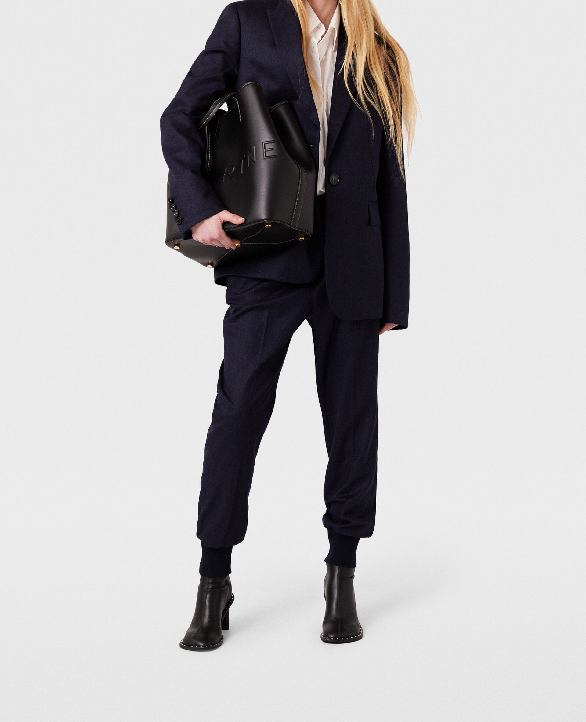 Pantaloni Sportivi in Lana Elasticizzata-Blu-large image number 5