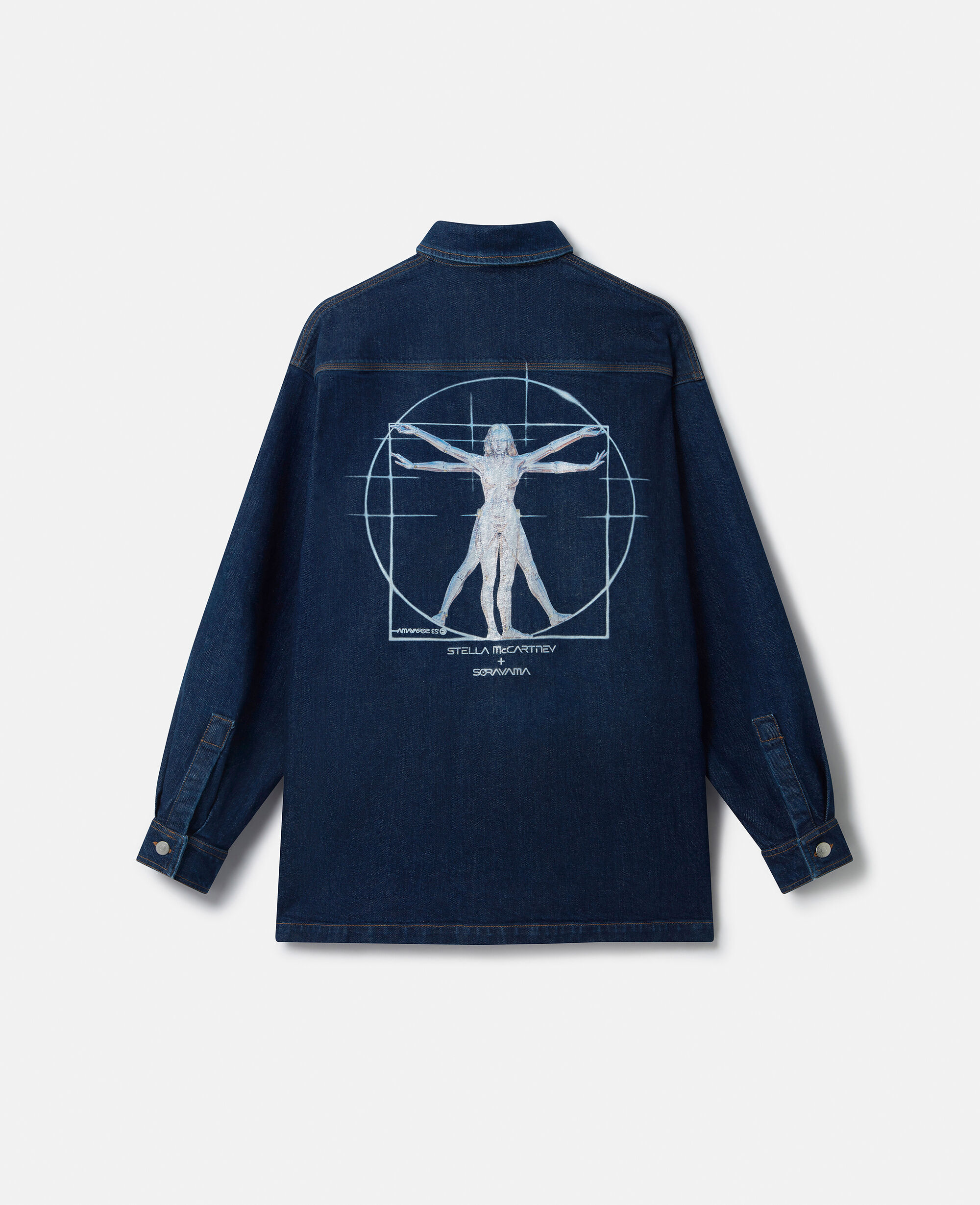 Women Dark Blue Platinum Dream Embroidered Oversized Denim Shirt | Stella  McCartney HR