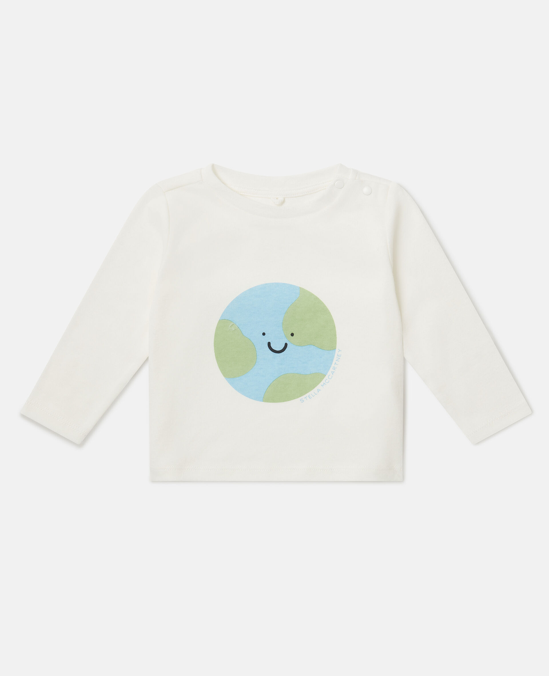 アース グラフィック ロングスリーブトップス-ホワイト-medium