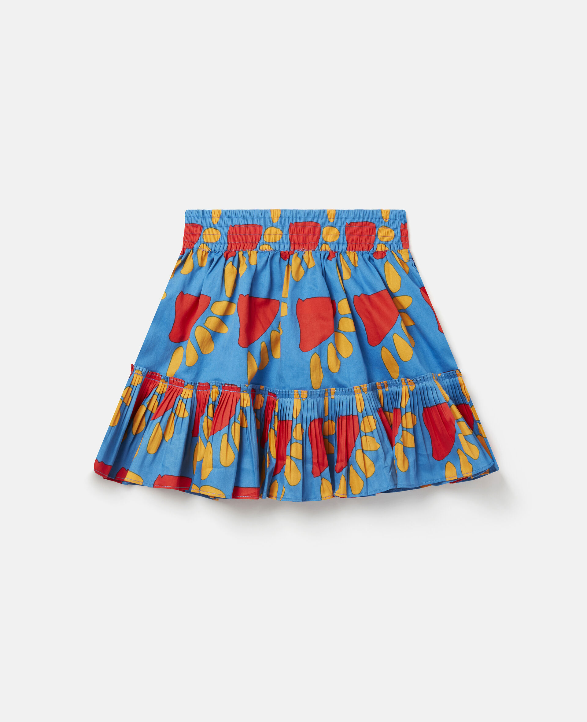 Graphic Sun Print Cotton Skirt-Blue-large image number 2