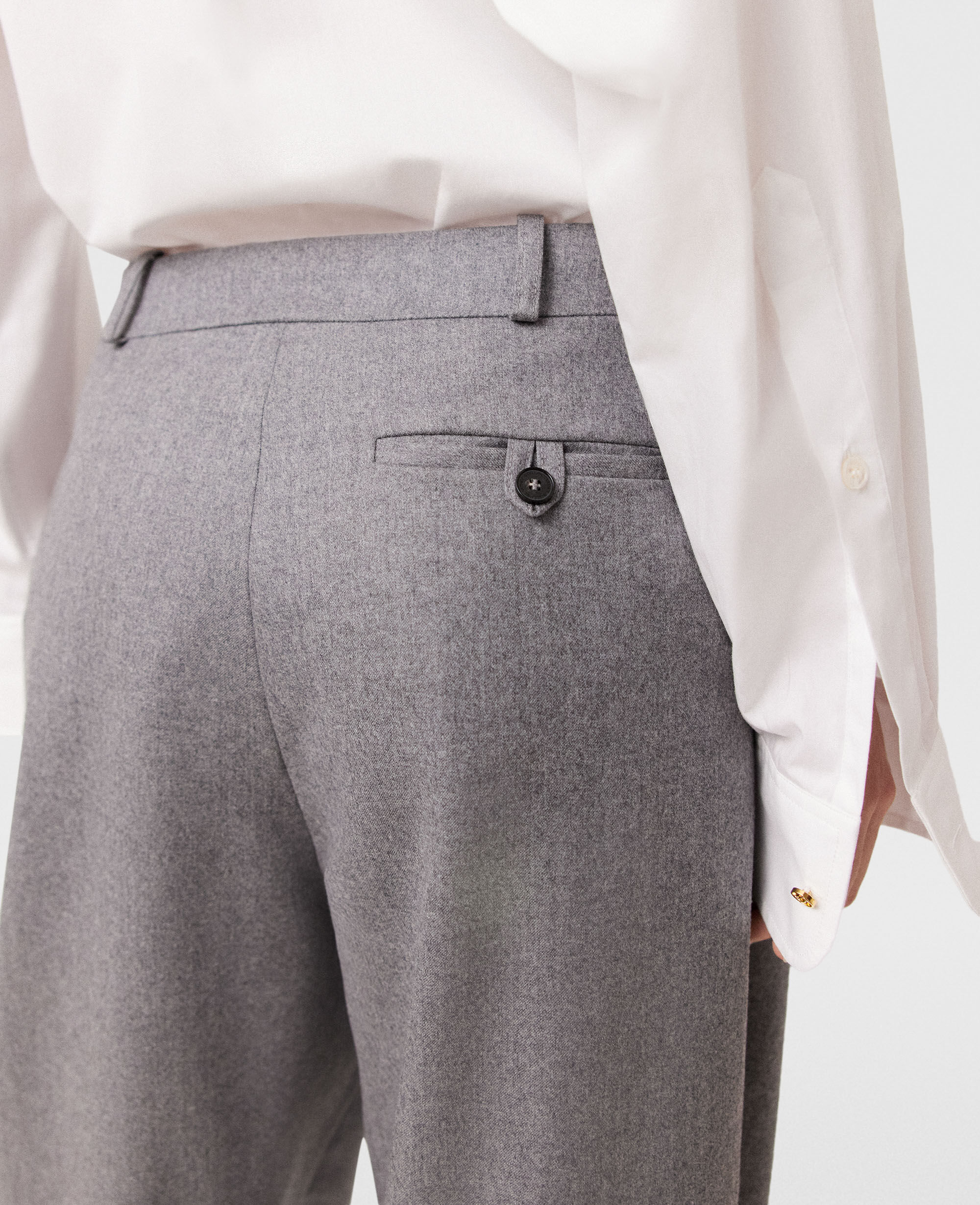 【Stella McCartney】ウールブレンド high-riseプリーツパンツ Women ブラック プリーツ ハイライズ ウール パンツ | Stella