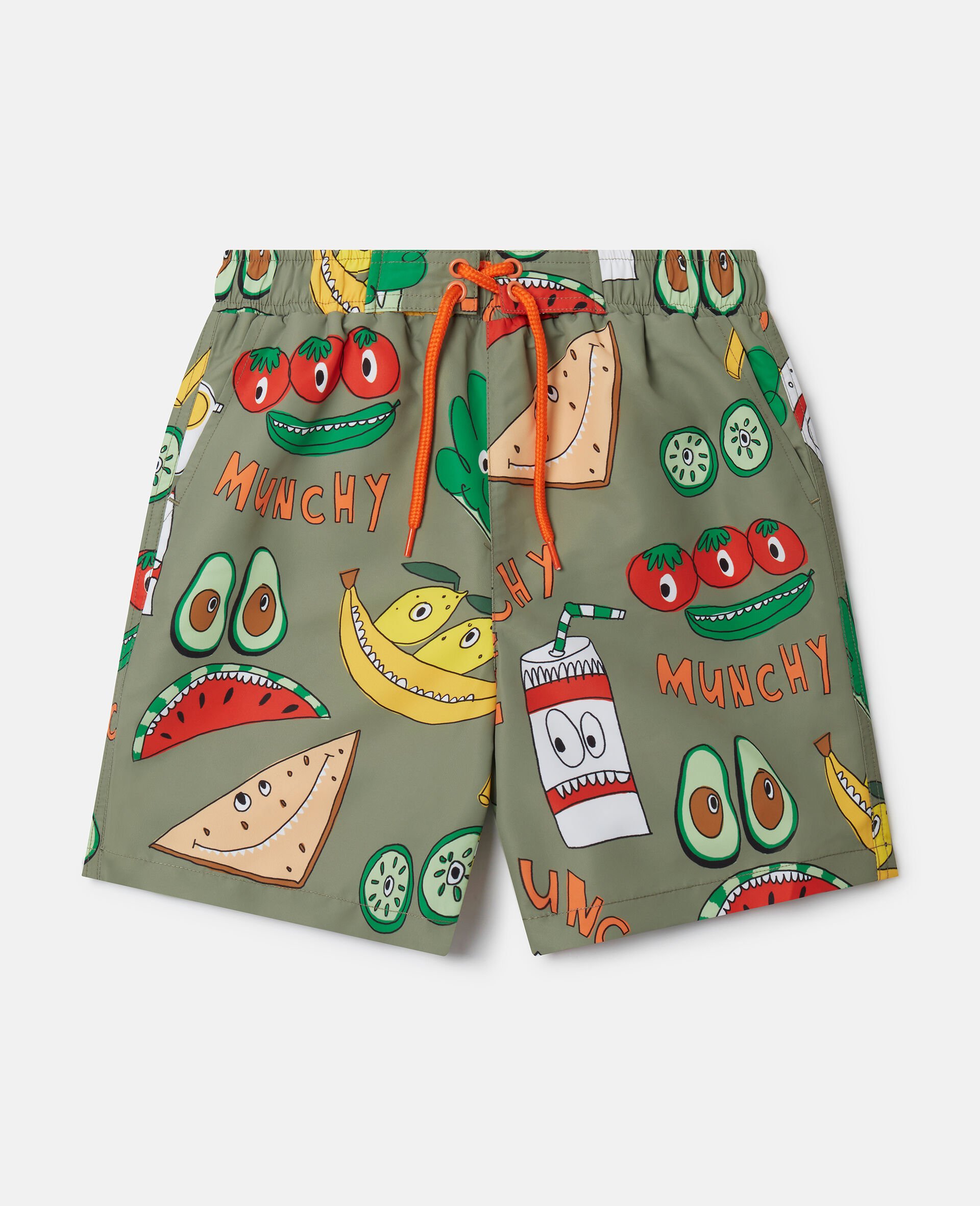 Crunchy Lunchy Swim Shorts-Green-model