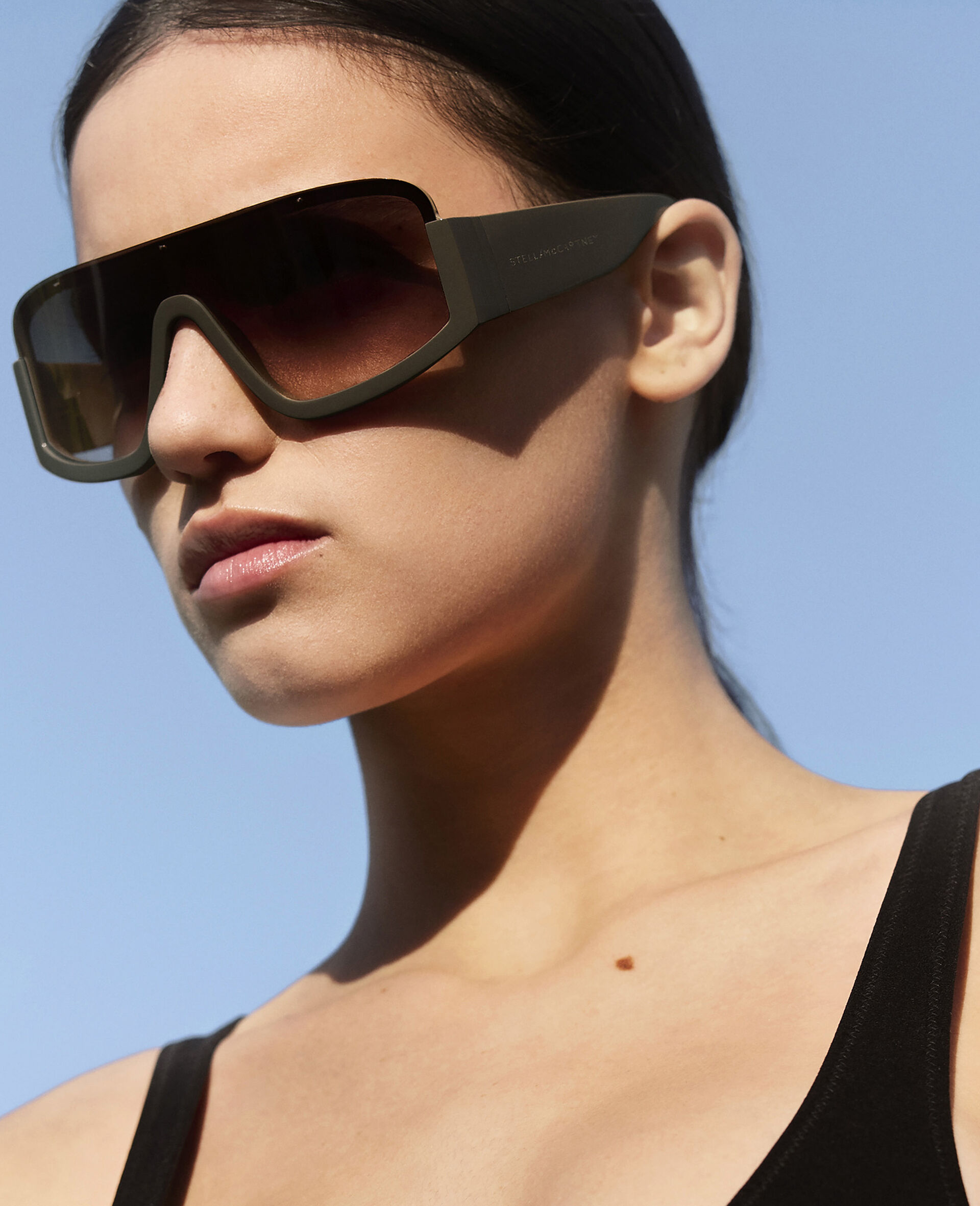 Occhiali da Sole con Bordo Dritto Spessi-Marrone-model