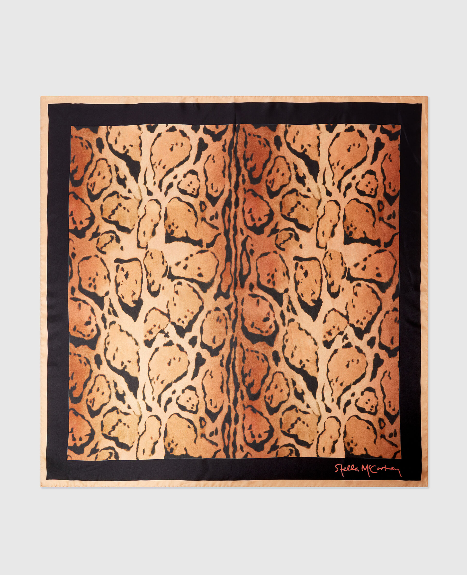 Cloud Leopard Print Square Scarf-Brown-medium